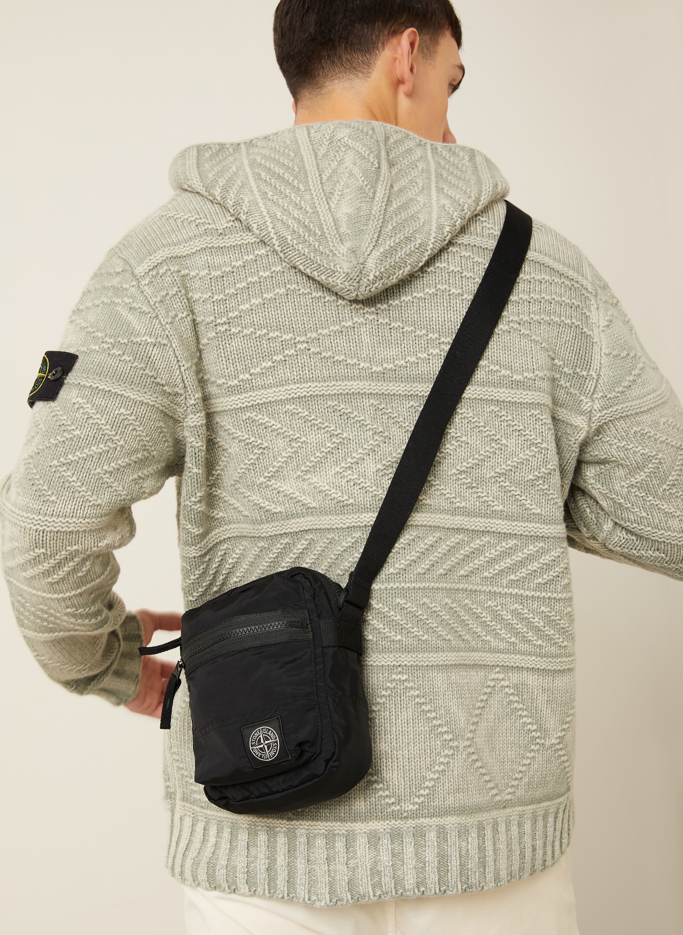 STONE ISLAND taška přes rameno: ČERNÁ