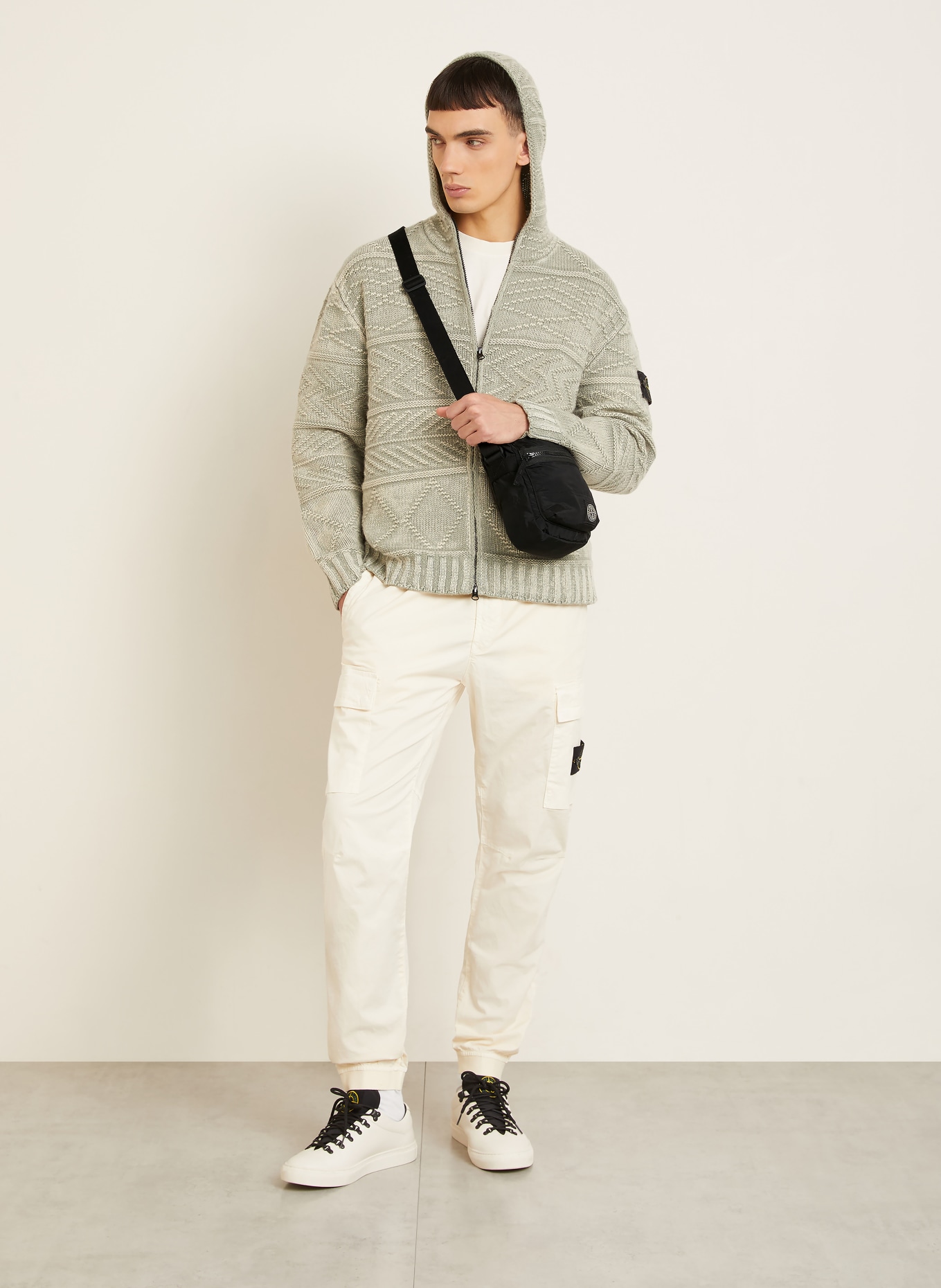 STONE ISLAND taška přes rameno: ČERNÁ