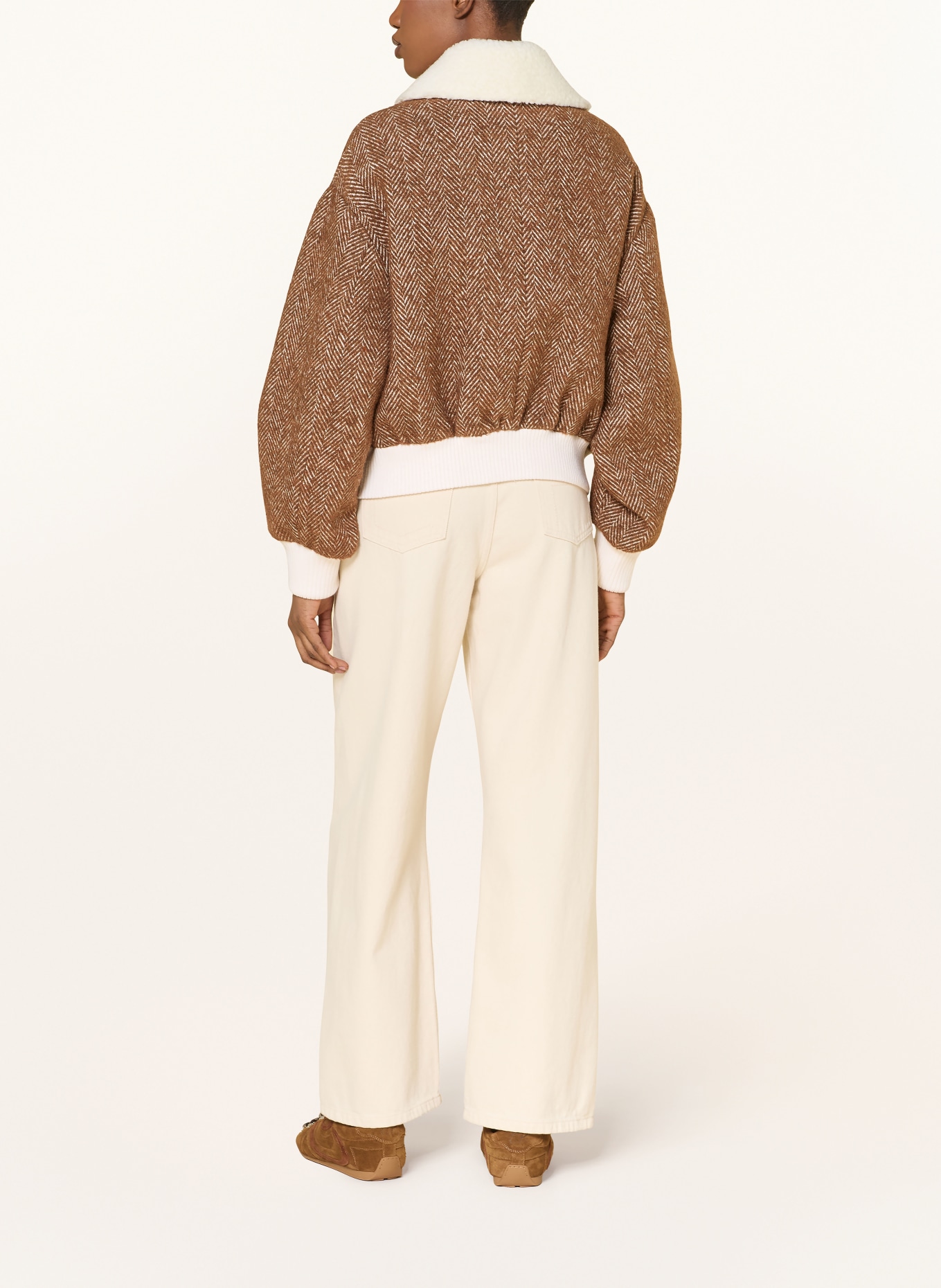 CLAUDIE PIERLOT Jacke mit abnehmbarem Kragen: BRAUN