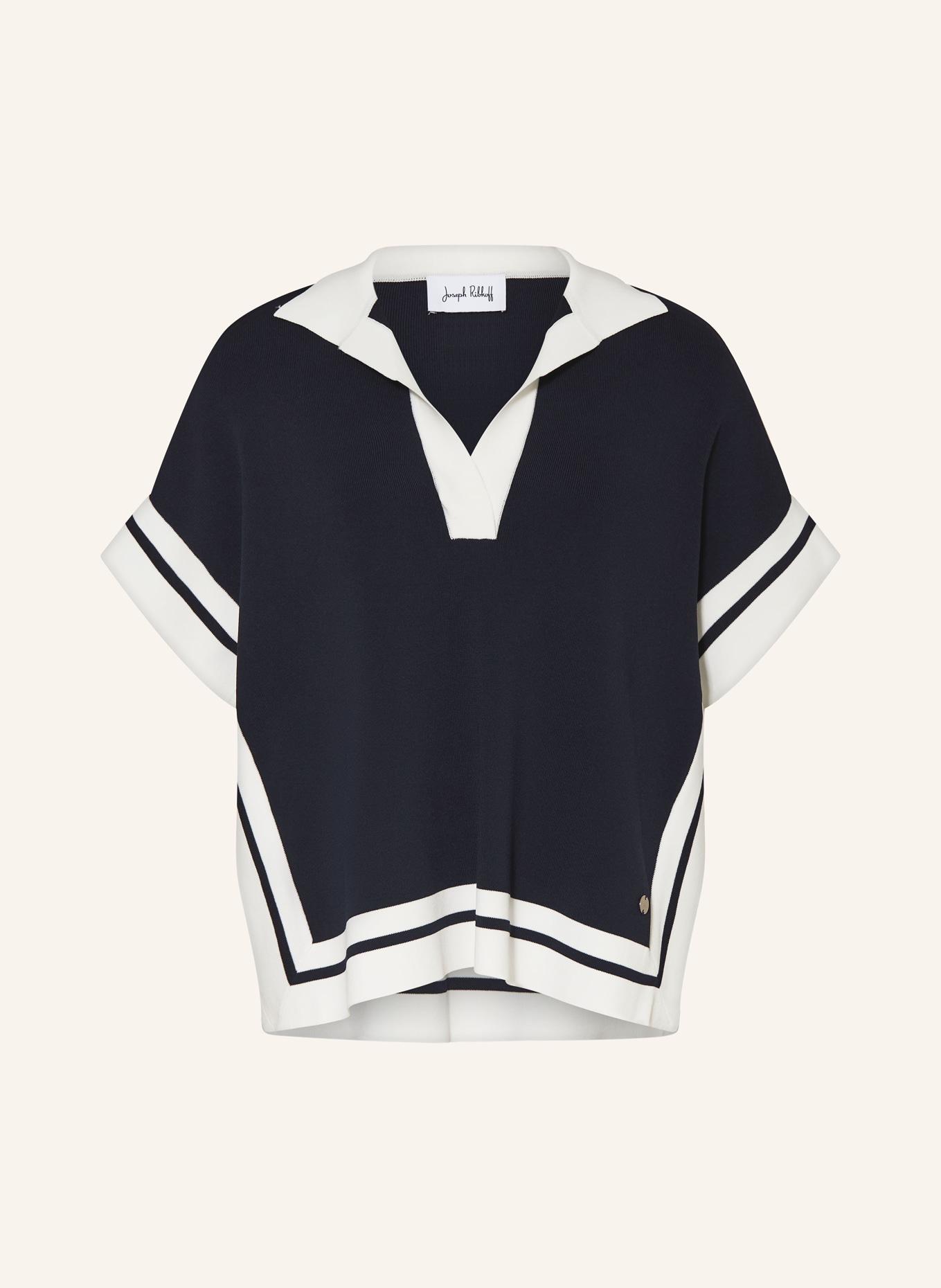 Joseph Ribkoff koszulka z dzianiny: GRANATOWY / BIAŁY