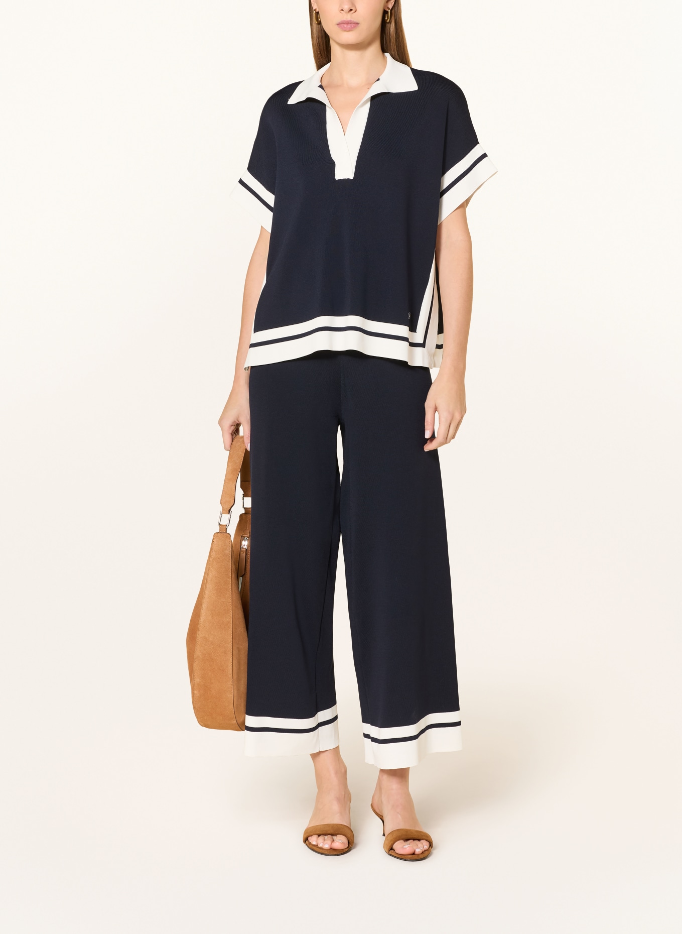 Joseph Ribkoff pantalon en velours côtelé: BLEU FONCÉ