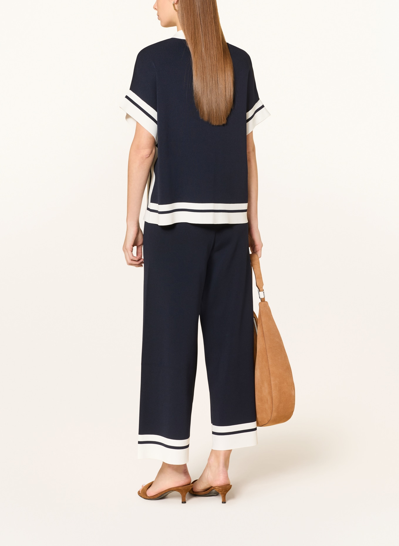 Joseph Ribkoff pantalon en velours côtelé: BLEU FONCÉ