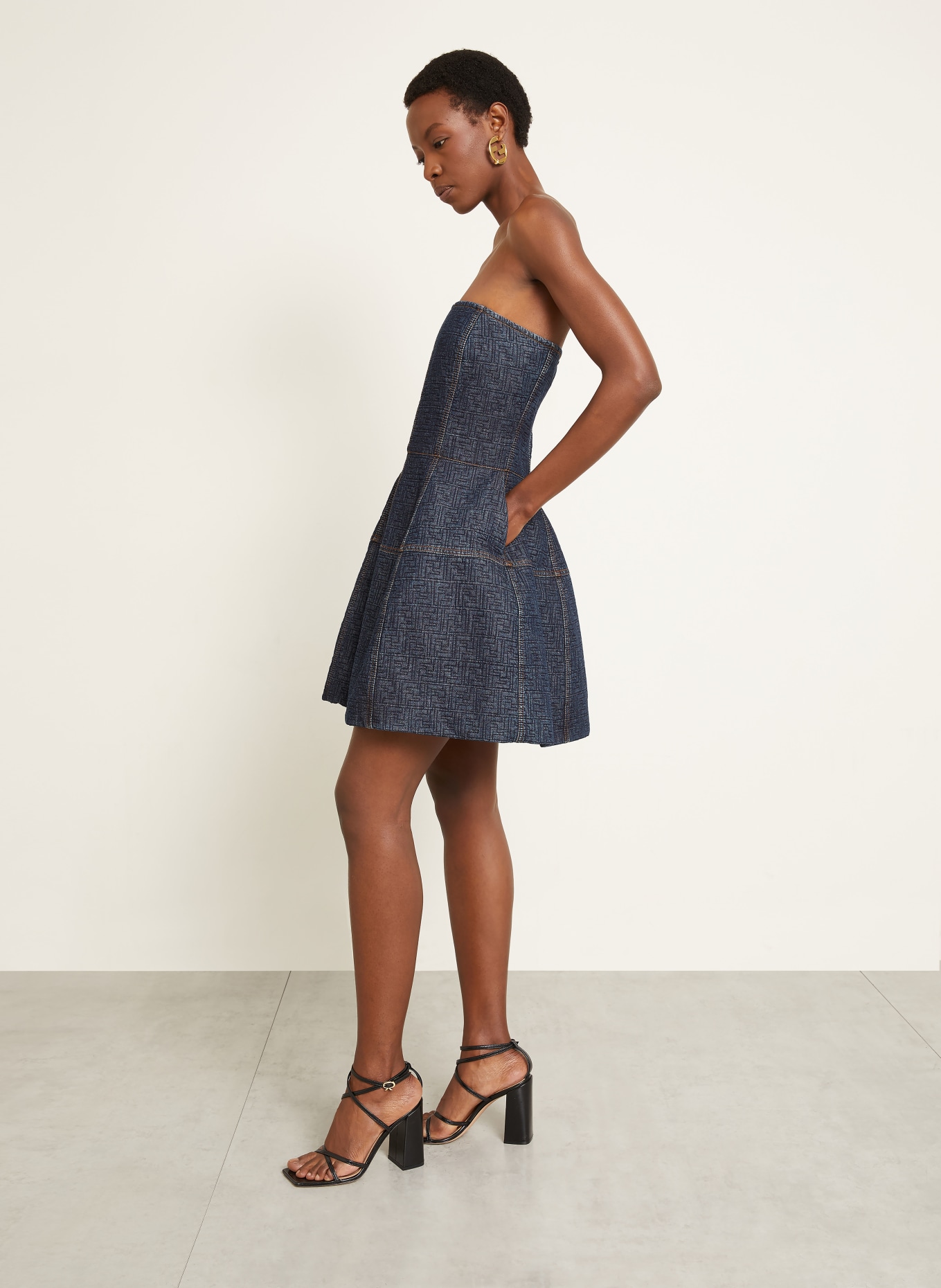 FENDI Denim-look dress: BLUE