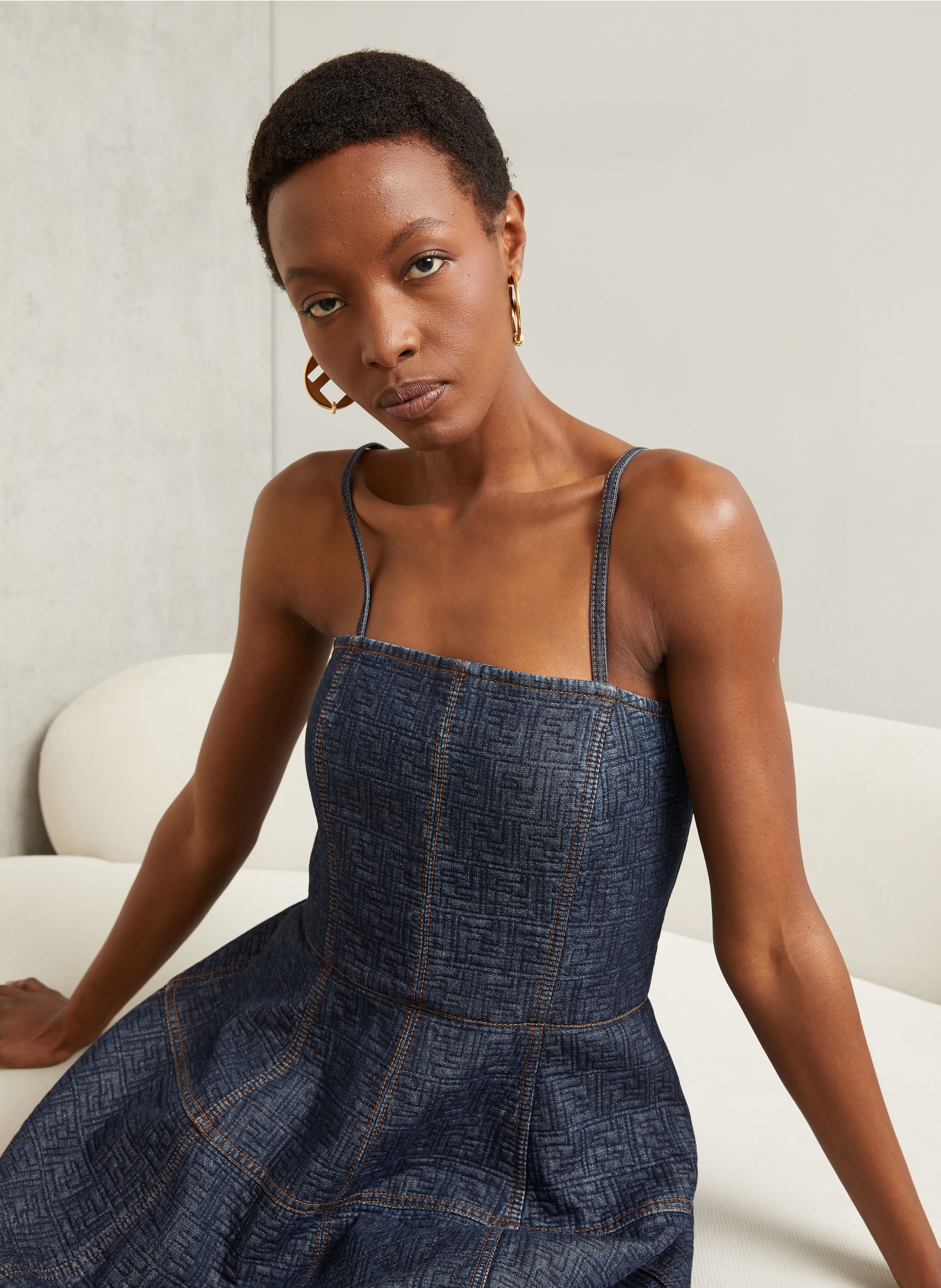 FENDI Denim-look dress: BLUE