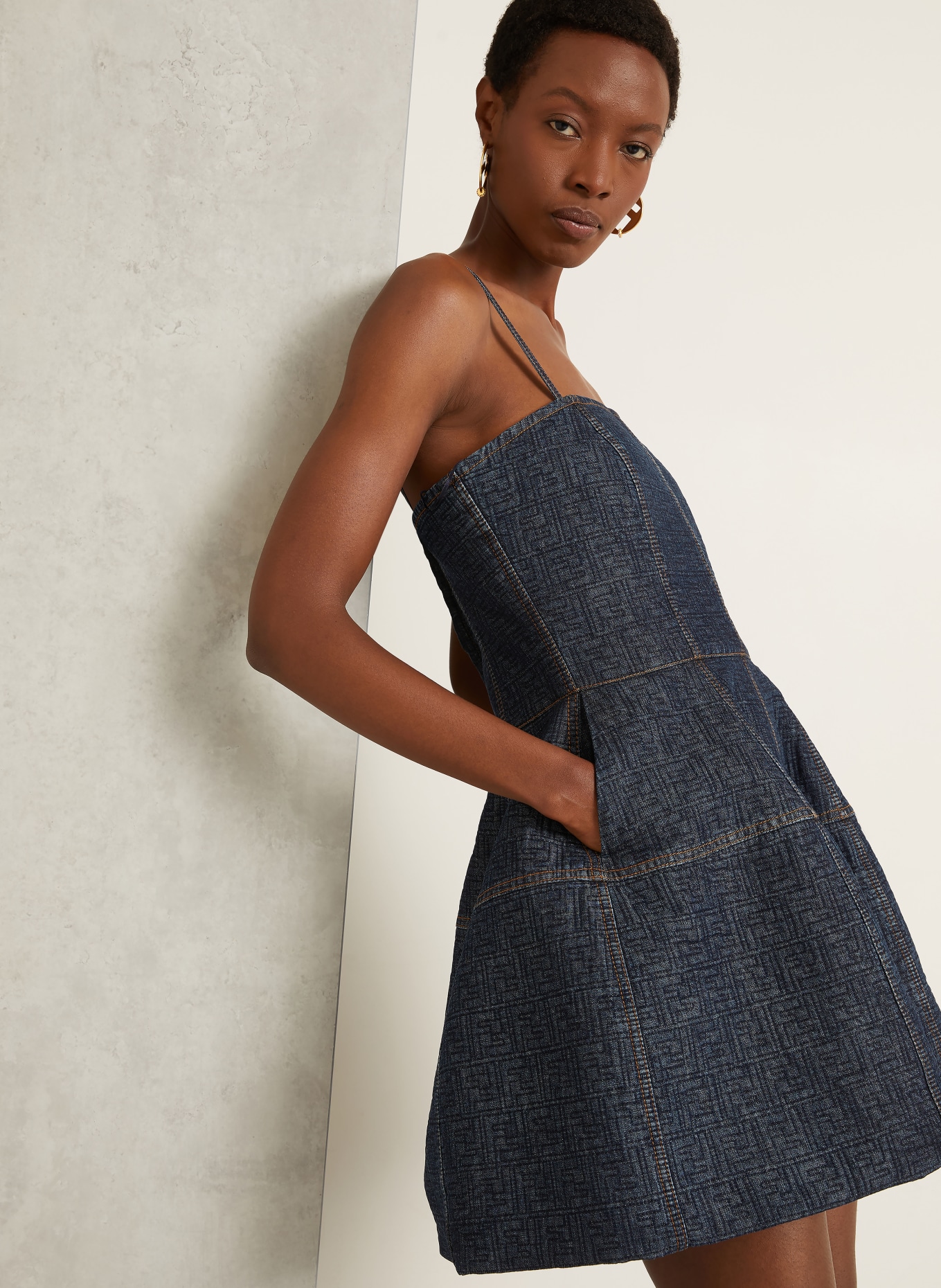 FENDI Denim-look dress: BLUE