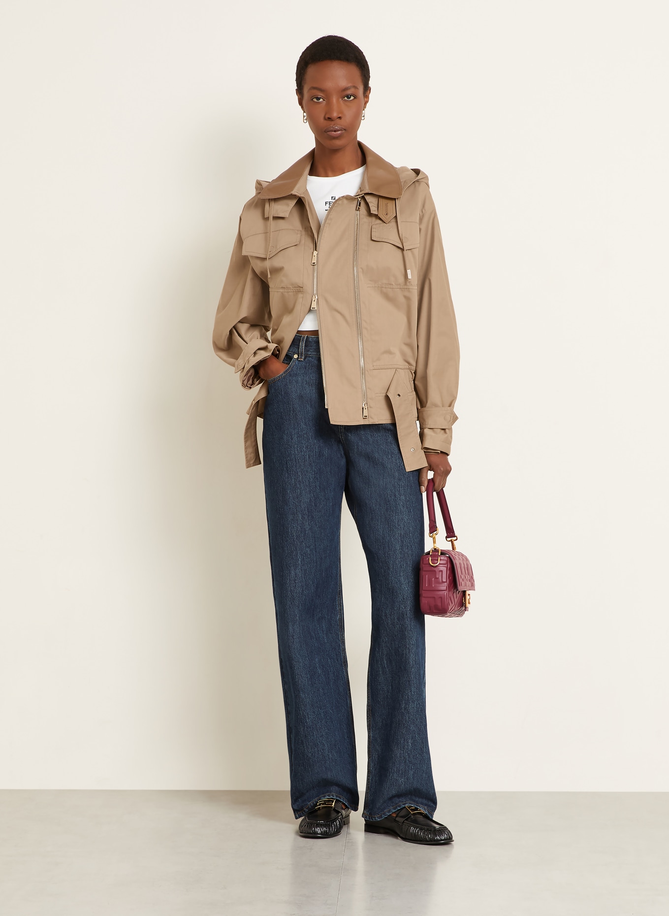 FENDI blouson: BROWN