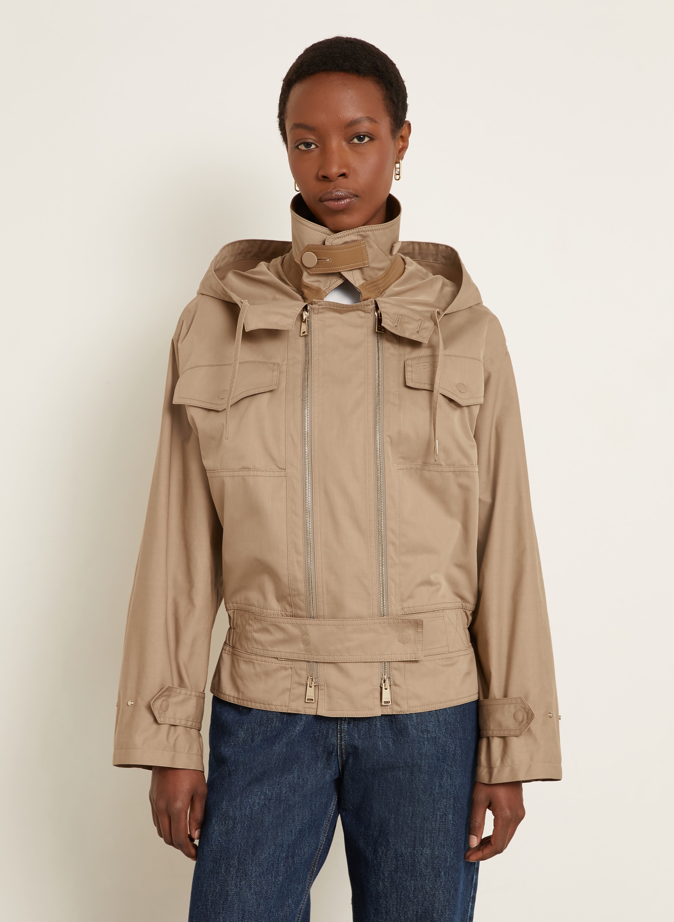 FENDI blouson: BROWN