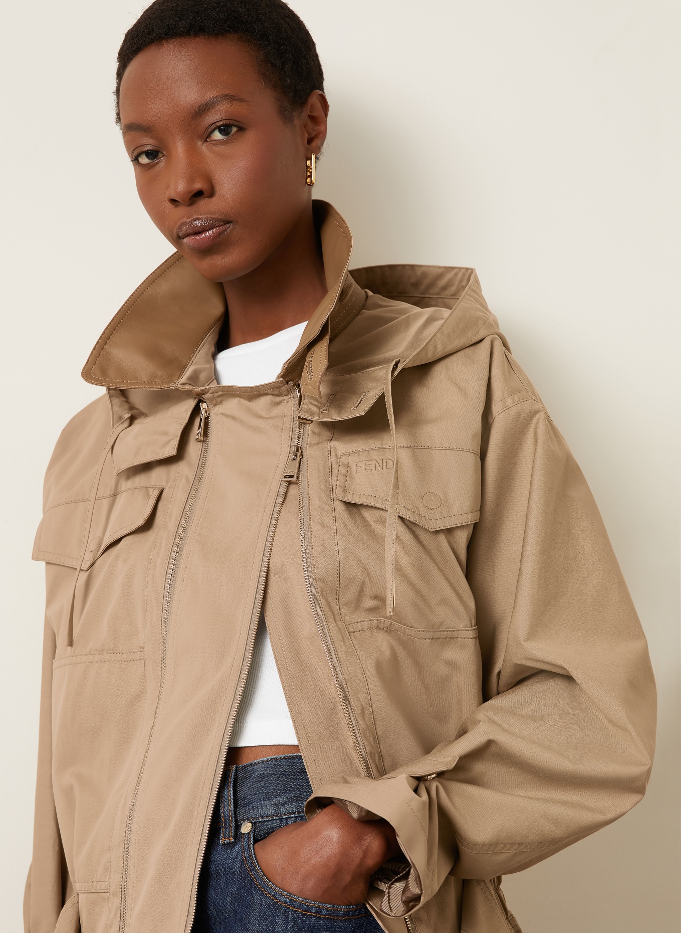 FENDI blouson: BROWN