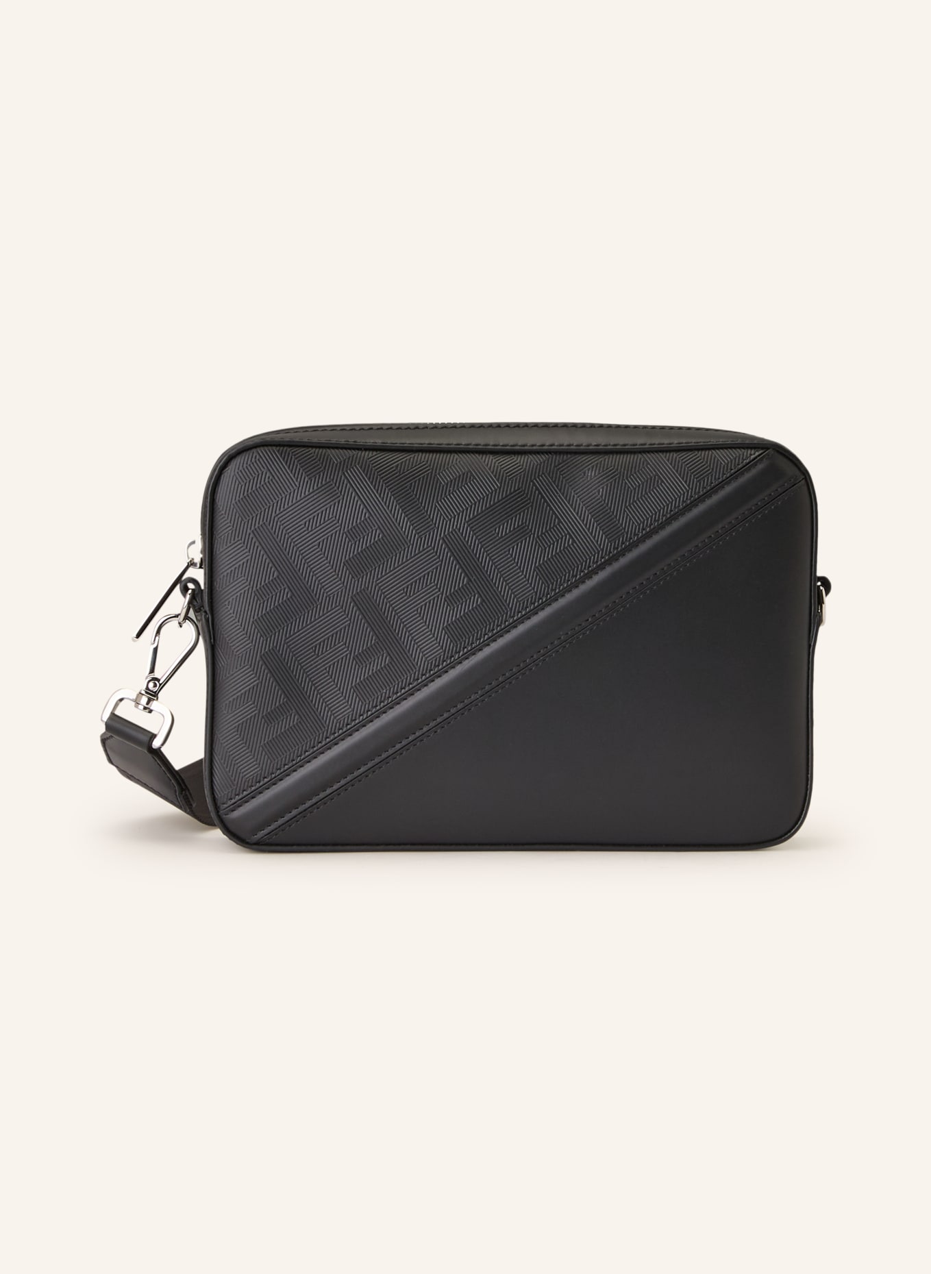 FENDI CAMERA CASE FENDI DIAGONAL shoulder bag: BLACK / SILVER