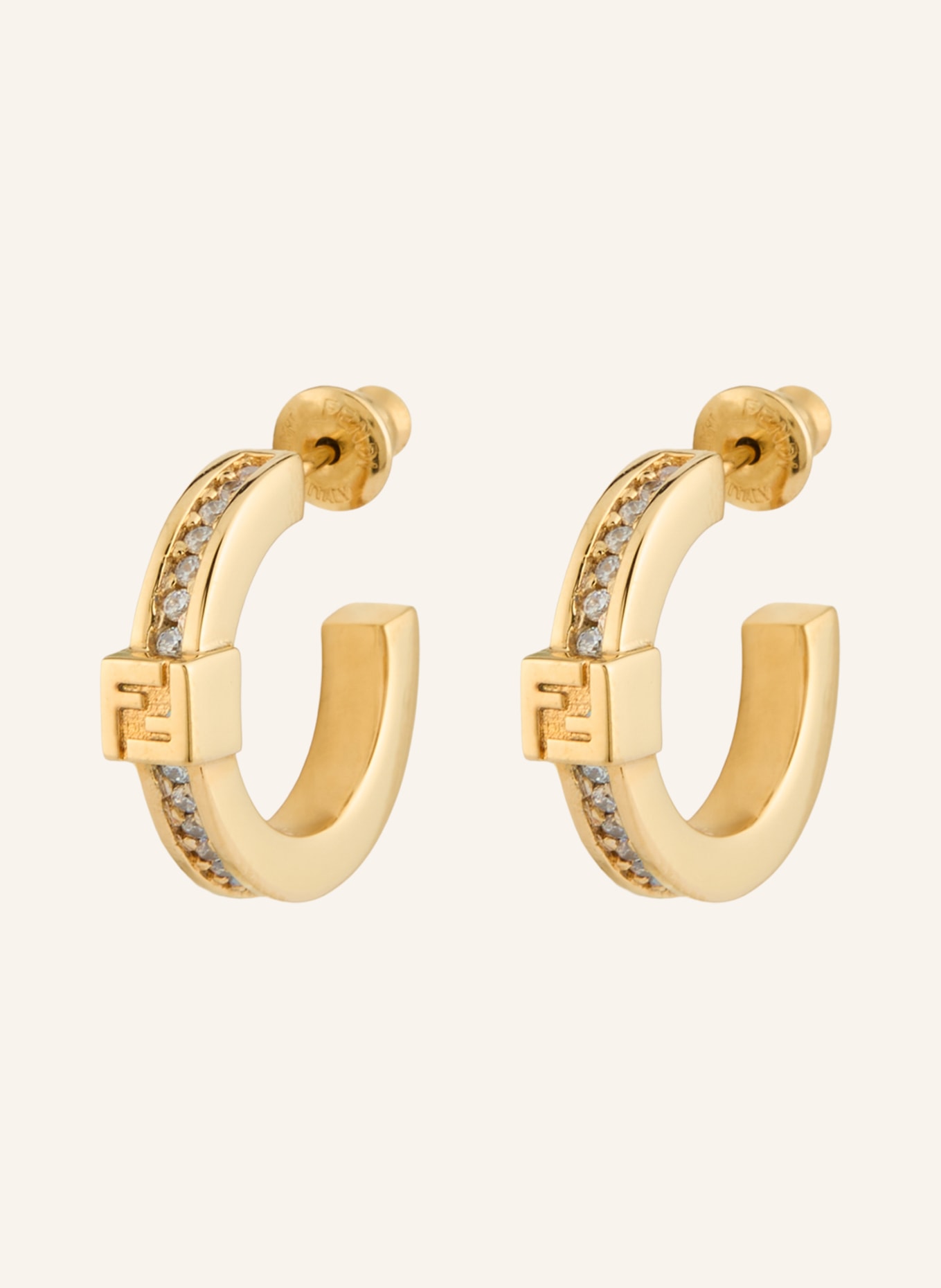 FENDI Kolczyki typu creole FOREVER FENDI: ZŁOTY / BIAŁY