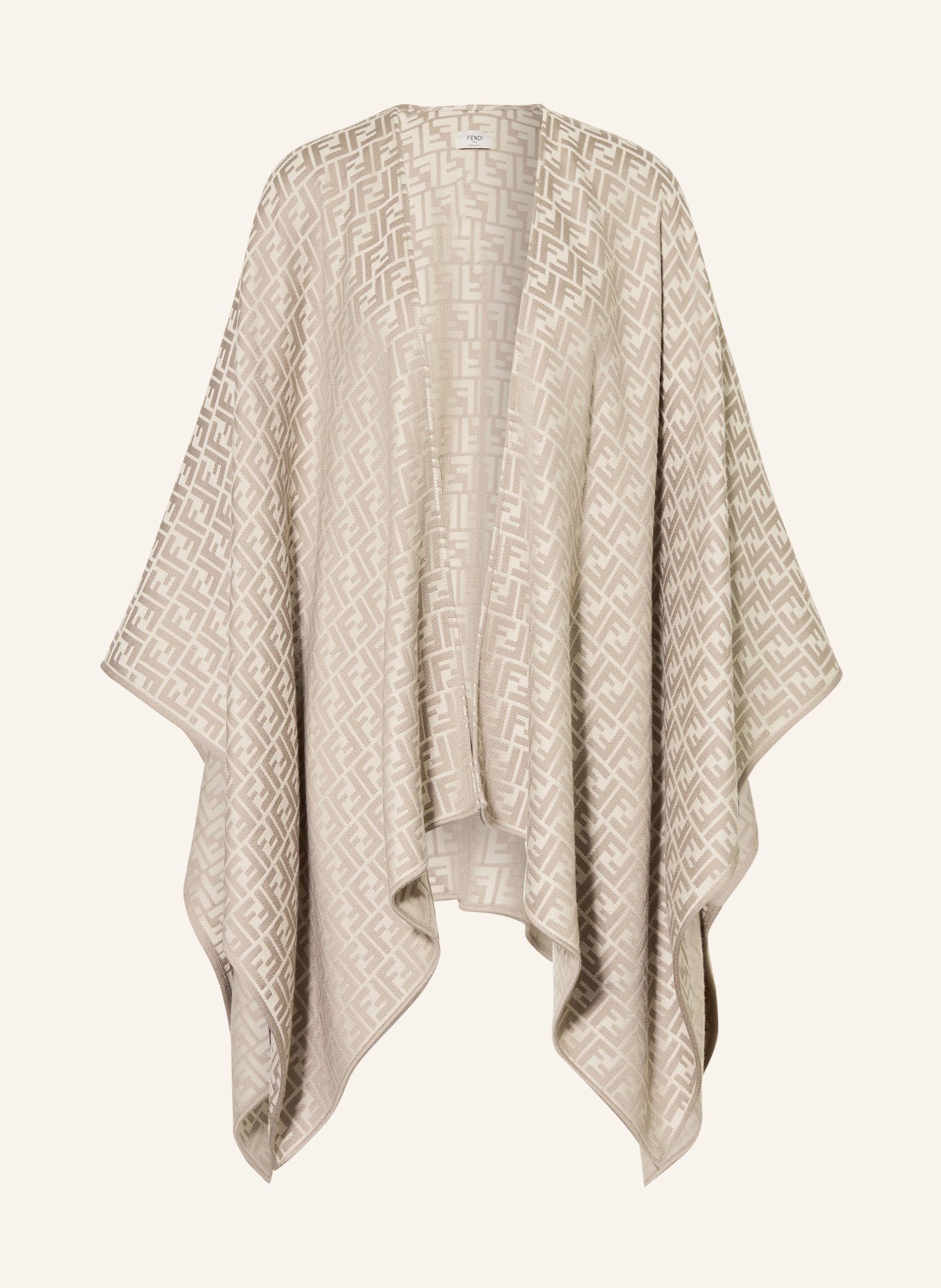 FENDI Cape with silk: BEIGE / CREAM