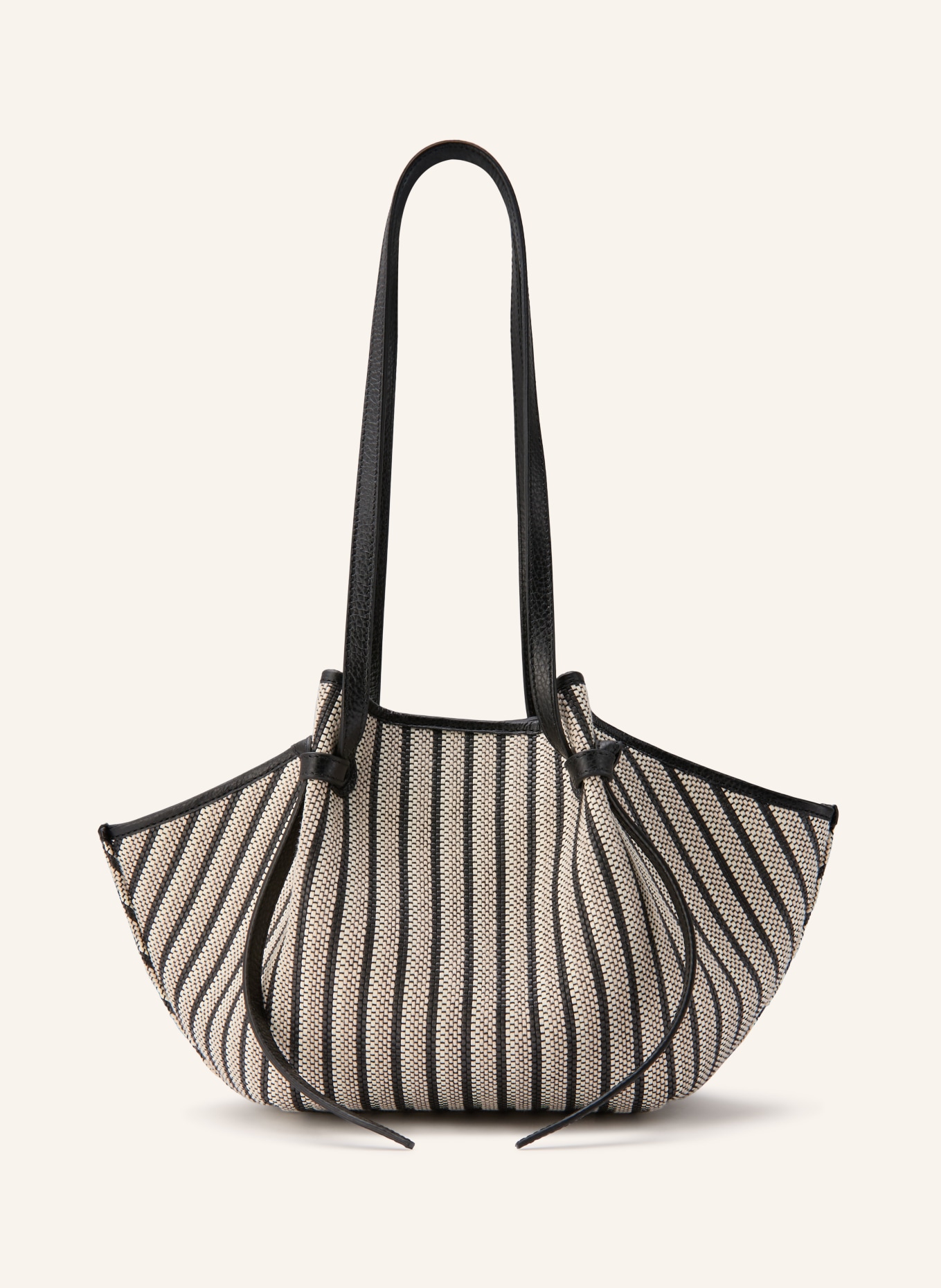 YUZEFI Schultertasche MOCHI: SCHWARZ / CREME / WEISS