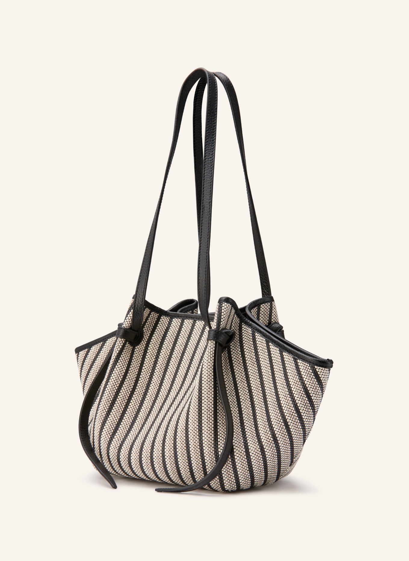 YUZEFI Schultertasche MOCHI: SCHWARZ / CREME / WEISS