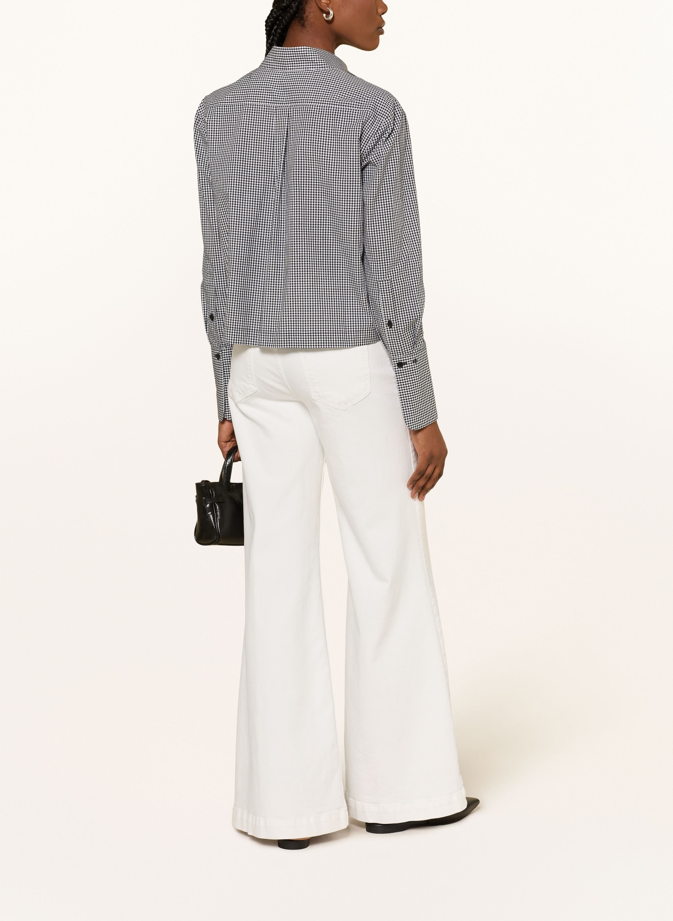 van Laack Shirt blouse VL-PONCYS-PV: BLACK / WHITE