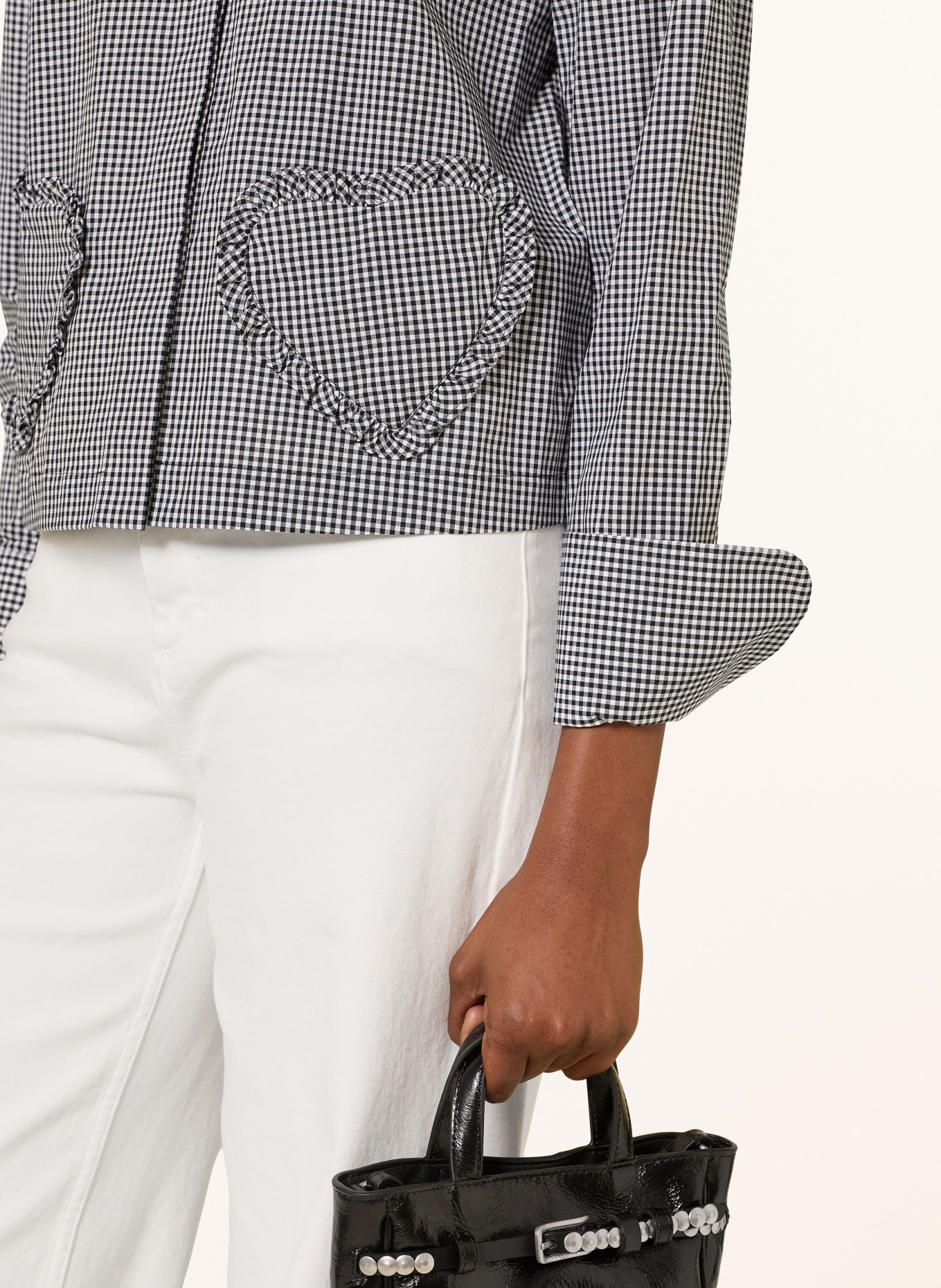 van Laack Shirt blouse VL-PONCYS-PV: BLACK / WHITE