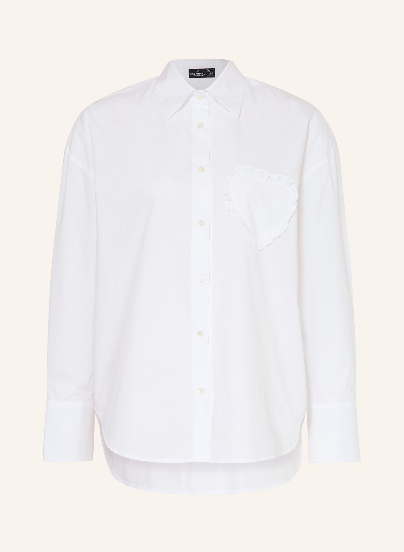 van Laack Hemdbluse VL-BESNA-APPL mit Rüschen: WEISS