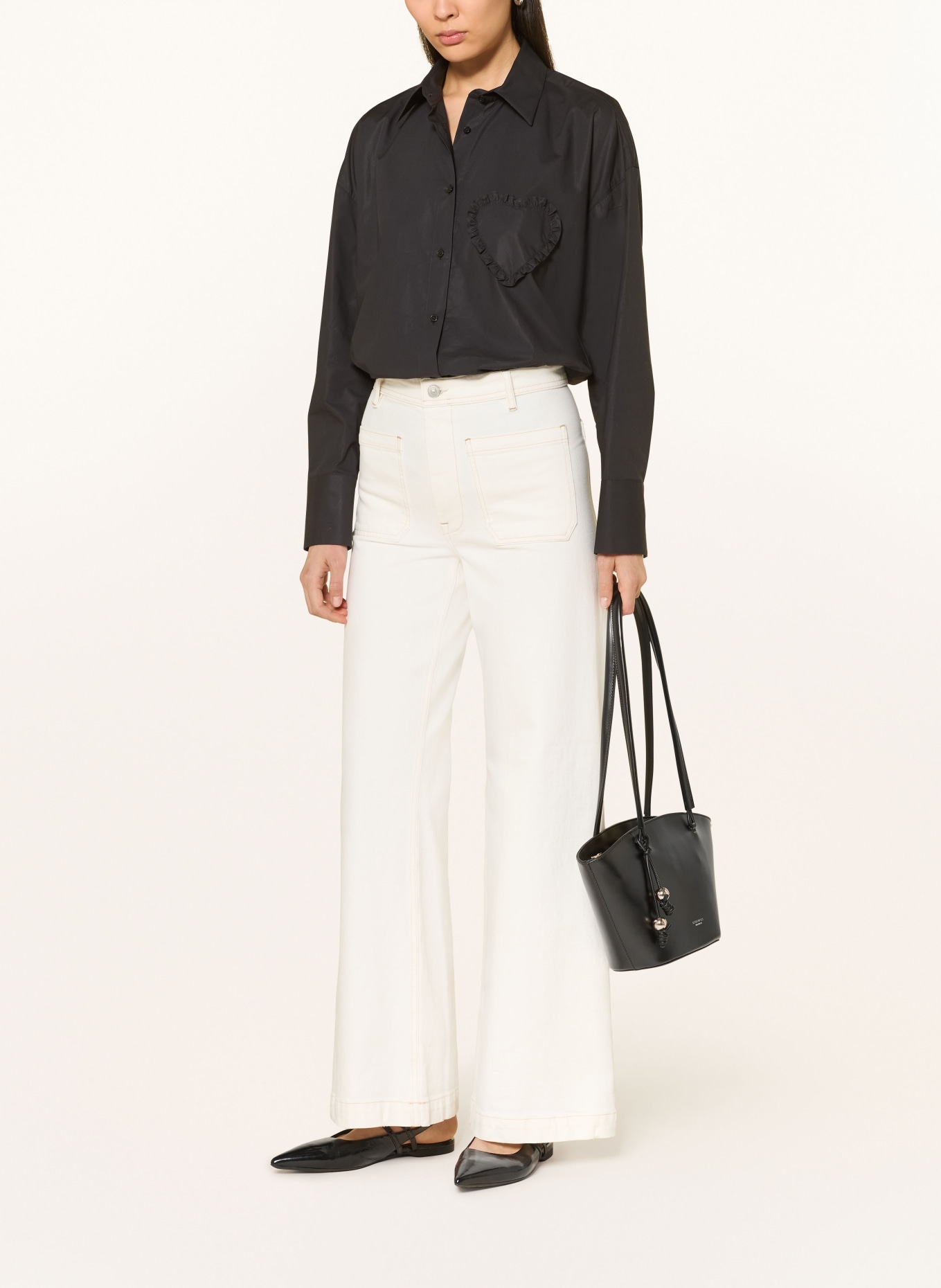 van Laack Hemdbluse VL-BESNA-APPL mit Rüschen: SCHWARZ