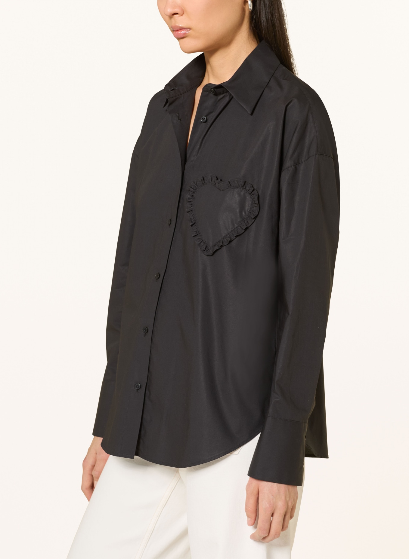 van Laack Hemdbluse VL-BESNA-APPL mit Rüschen: SCHWARZ