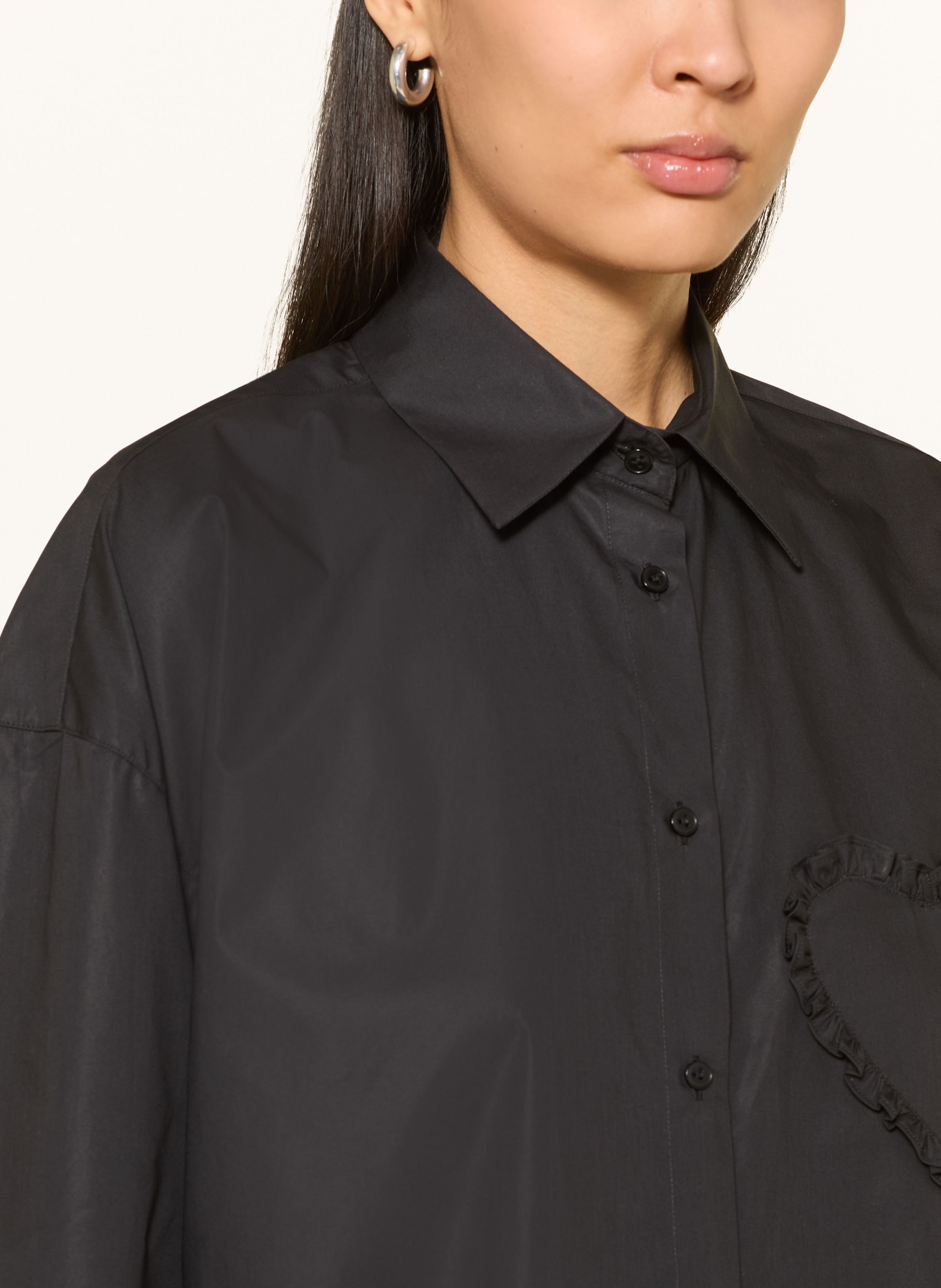 van Laack Hemdbluse VL-BESNA-APPL mit Rüschen: SCHWARZ