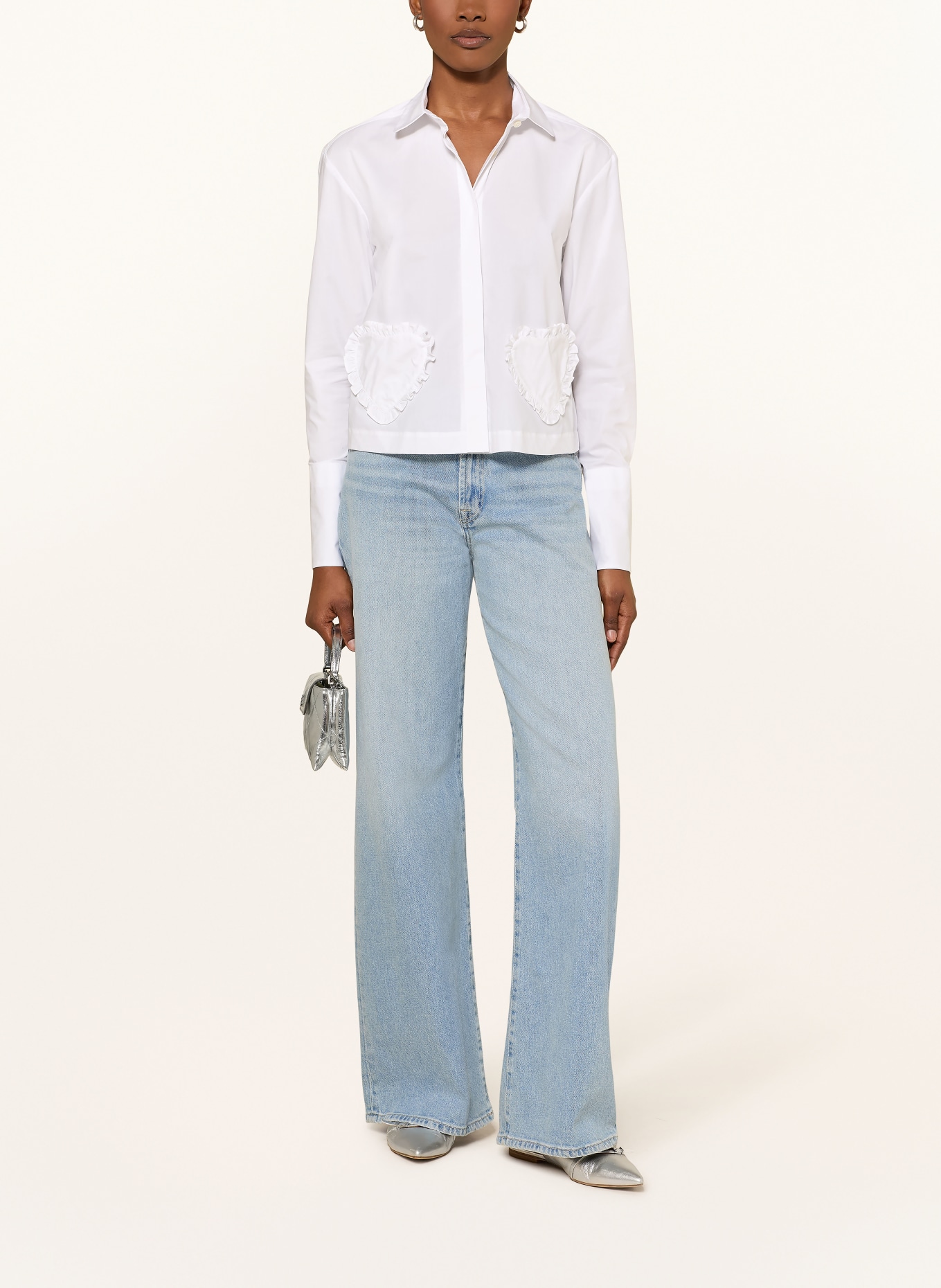 van Laack Shirt blouse VL-PONCYS-PV: WHITE