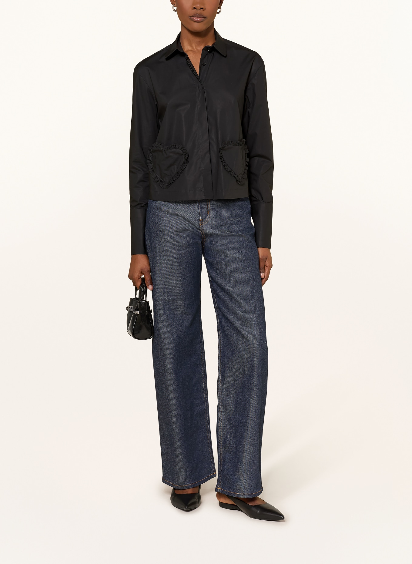 van Laack Shirt blouse VL-PONCYS-PV: BLACK