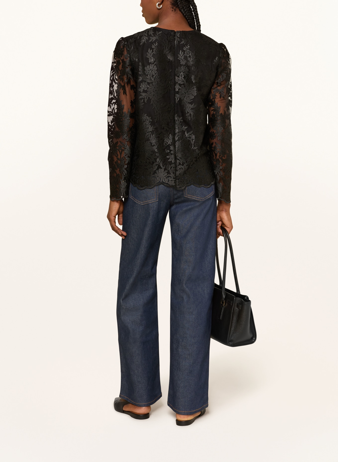 van Laack Blusenshirt VL-TANIMAS-XX aus Spitze: SCHWARZ