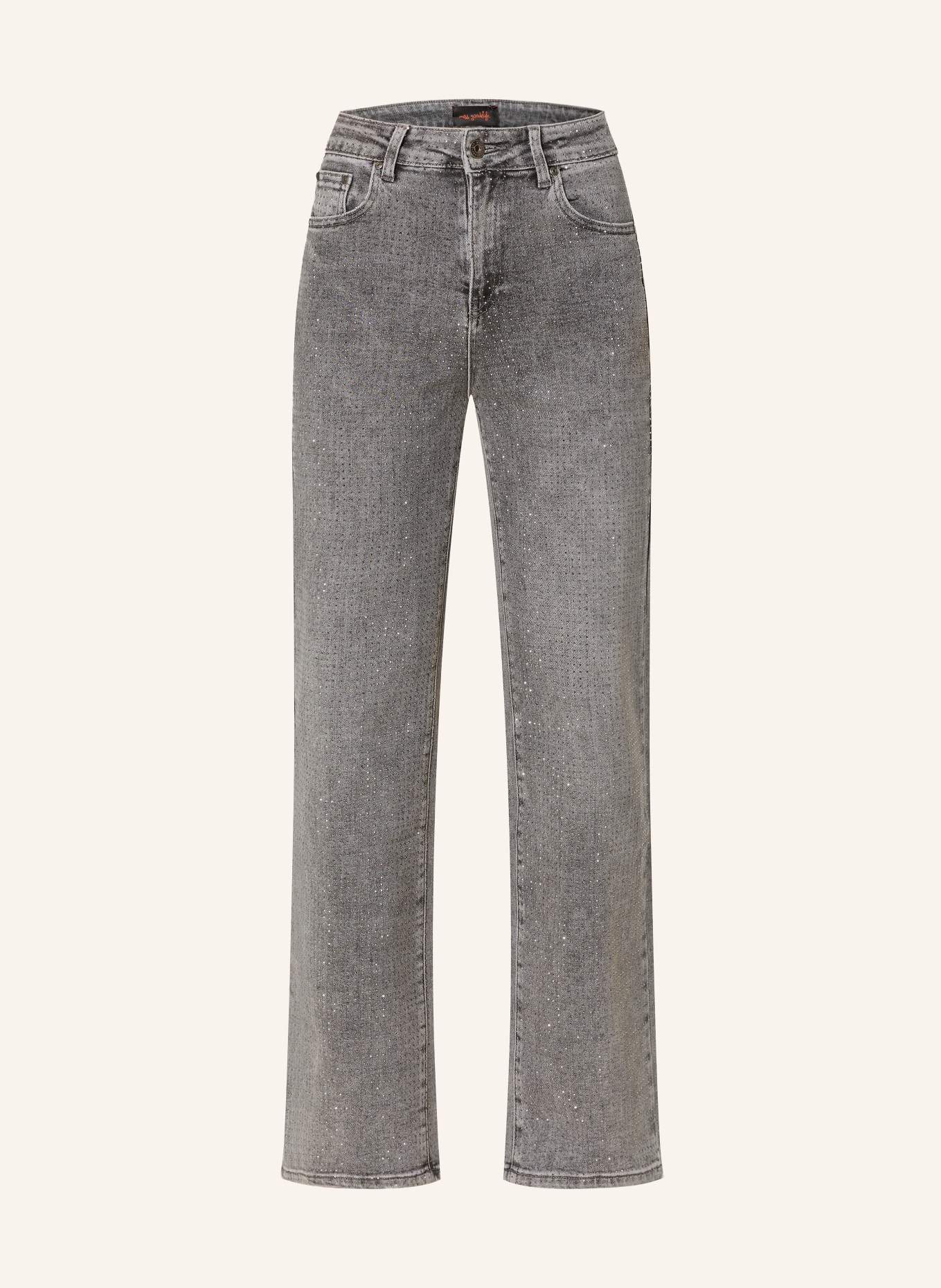 miss goodlife Straight jeans with gemstones: 29 GREY