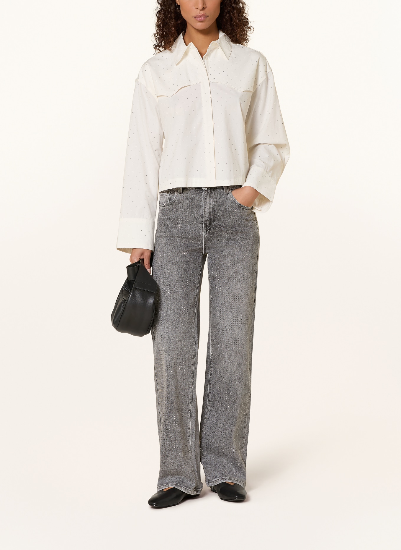 miss goodlife Straight jeans with gemstones: 29 GREY