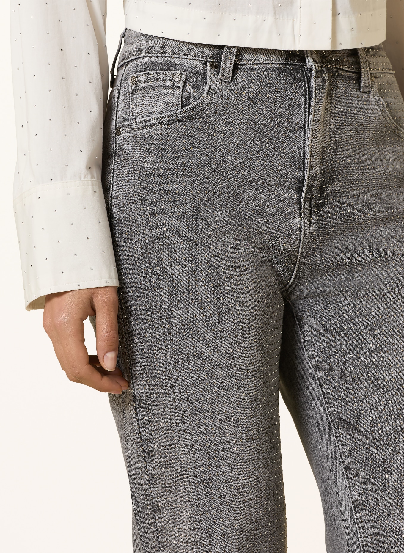 miss goodlife Straight jeans with gemstones: 29 GREY