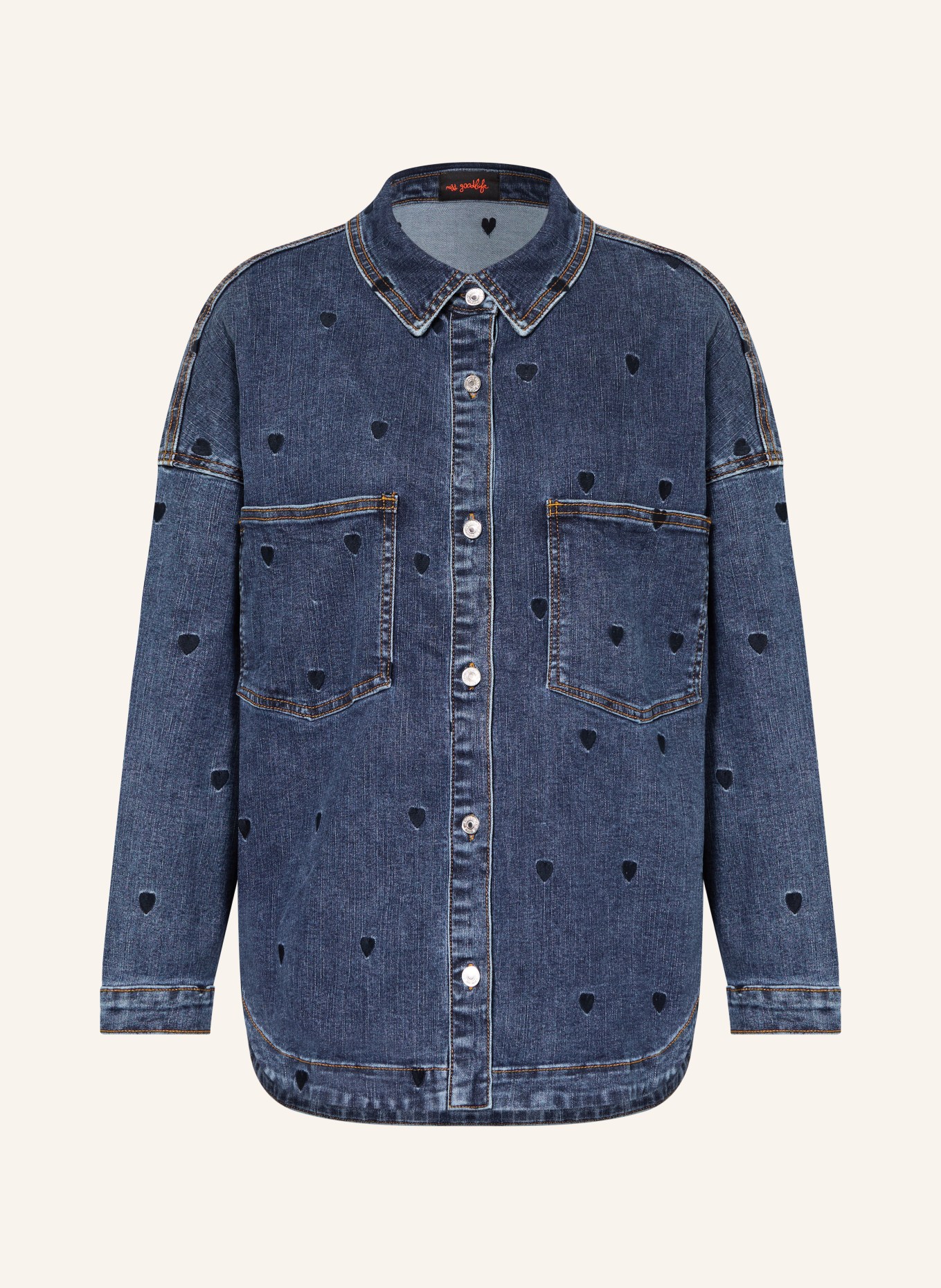 miss goodlife džínová košile: MODRÁ / TMAVĚ MODRÁ