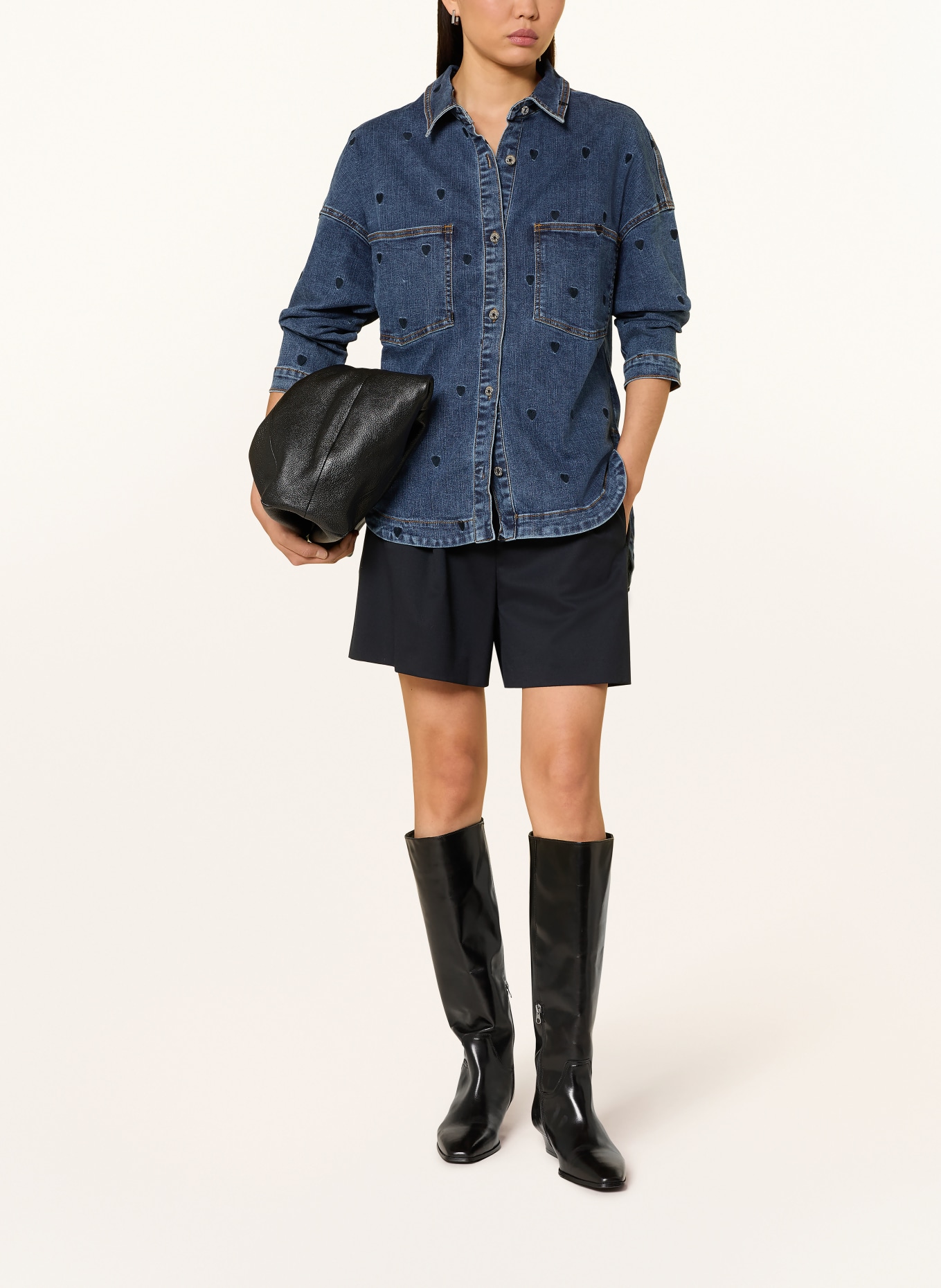 miss goodlife džínová košile: MODRÁ / TMAVĚ MODRÁ