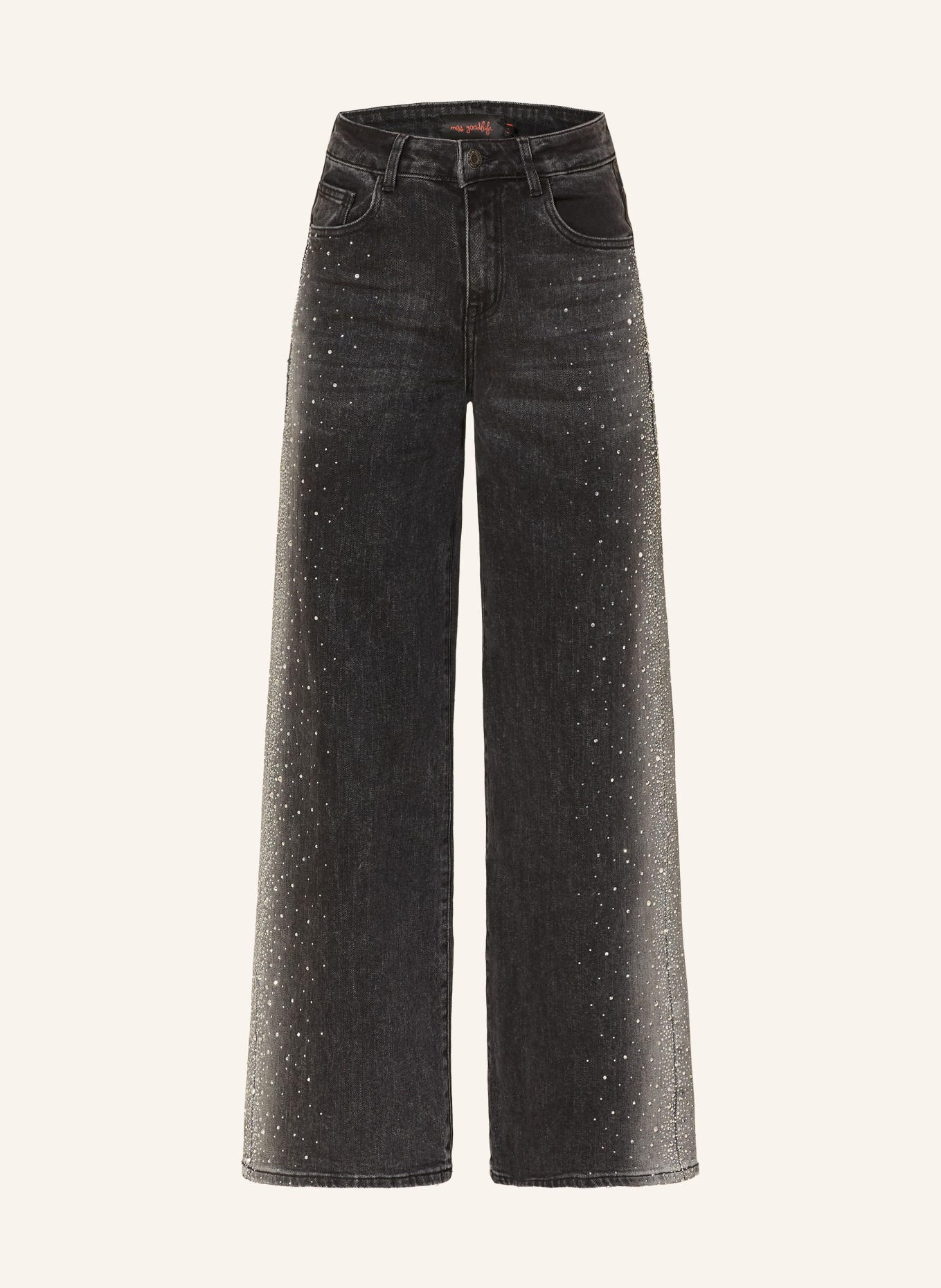 miss goodlife Wide Leg Jeans mit Schmucksteinen: 328 darkgrey