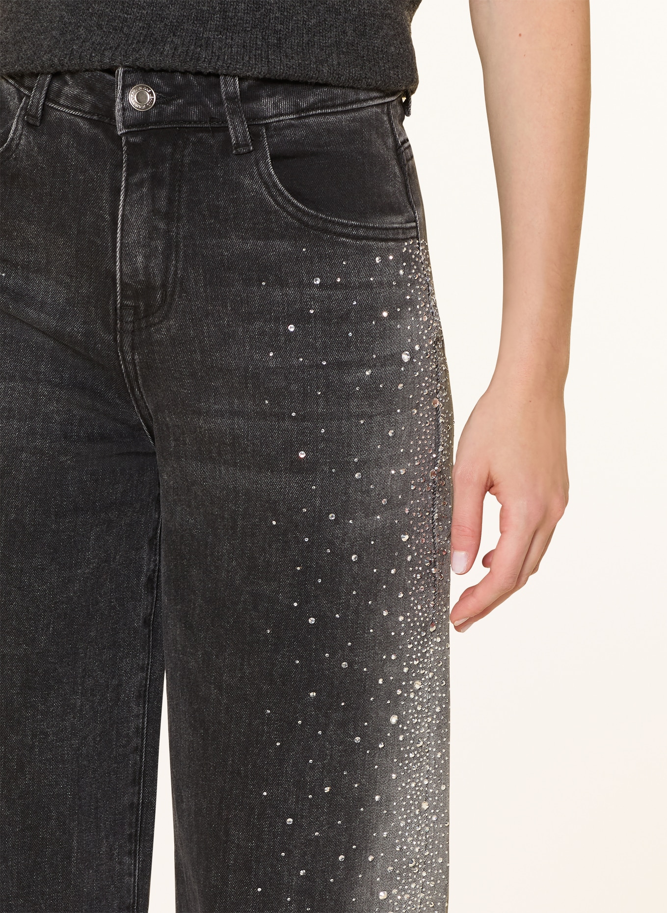 miss goodlife Wide Leg Jeans mit Schmucksteinen: 328 darkgrey