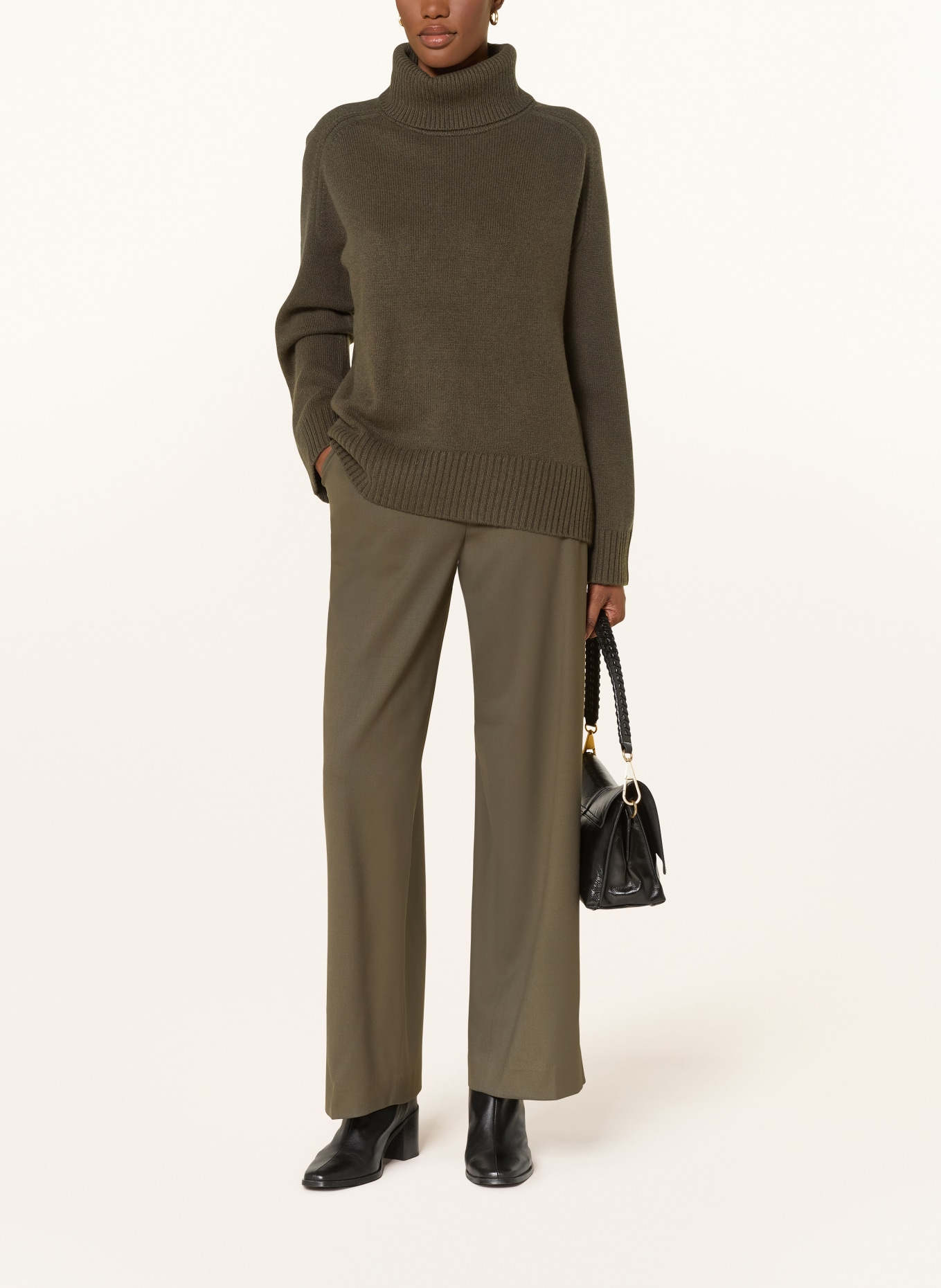 REISS BROOKLYN turtleneck sweater: KHAKI