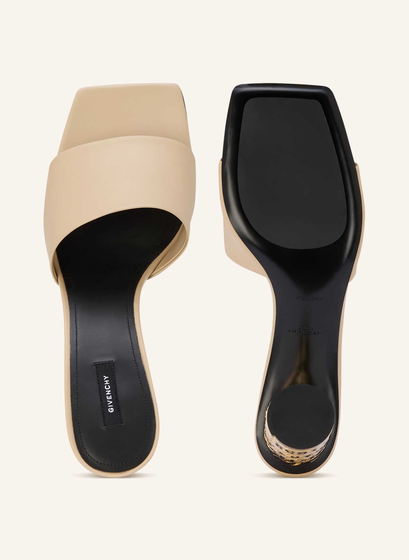 GIVENCHY mules: BEIGE / GOLD