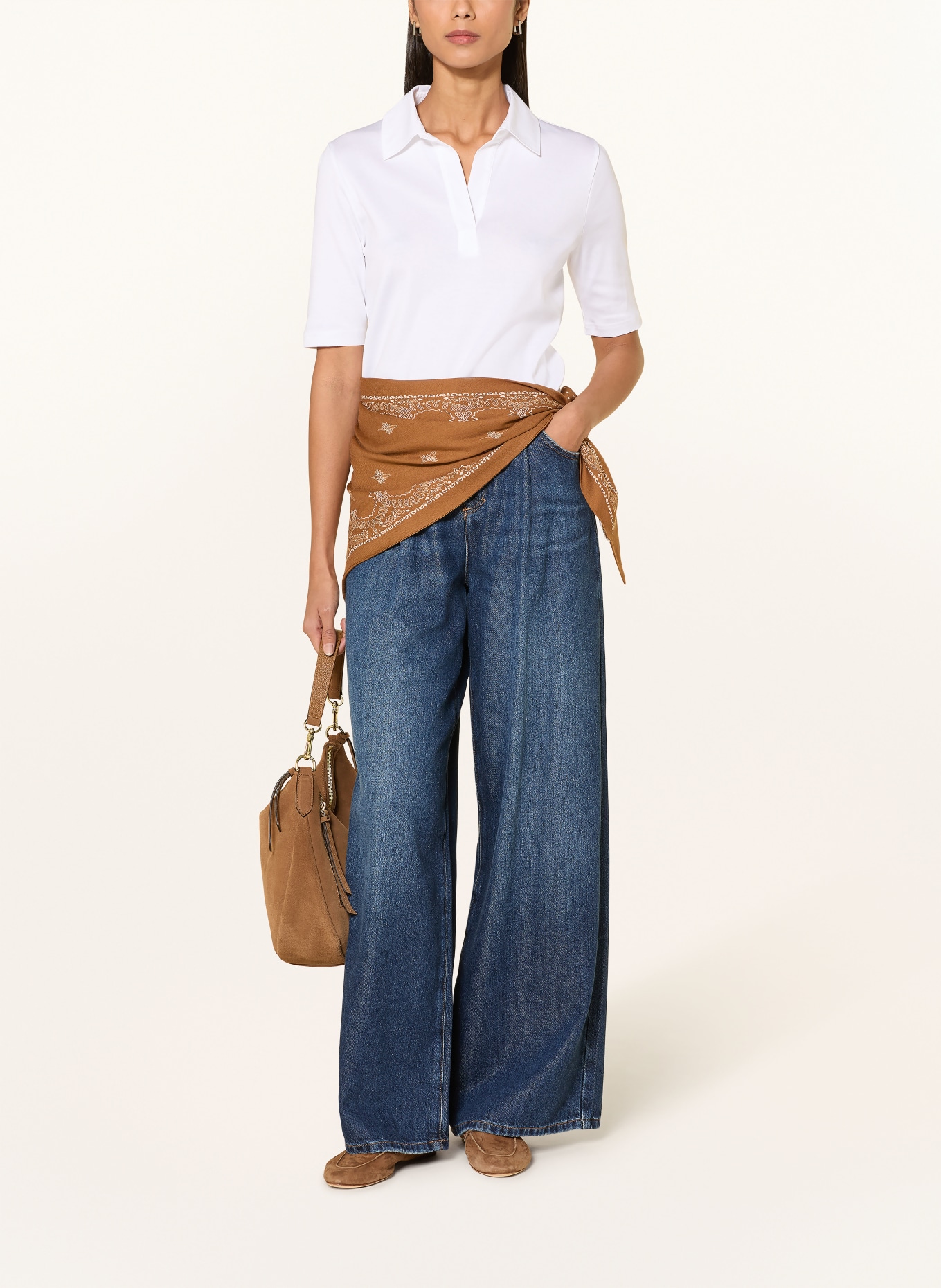 efixelle jersey polo shirt: WHITE