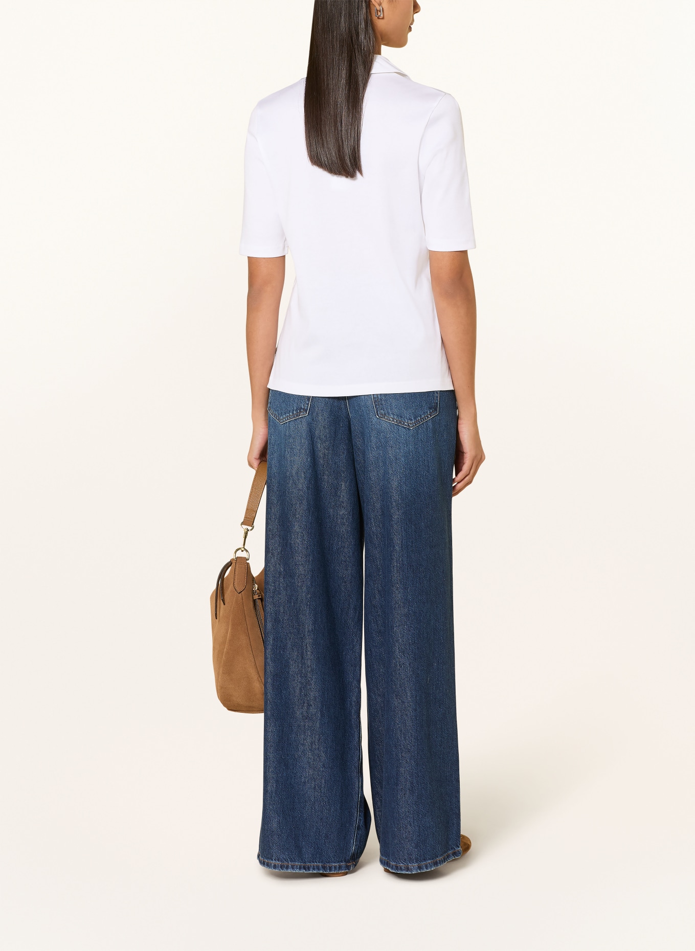 efixelle jersey polo shirt: WHITE