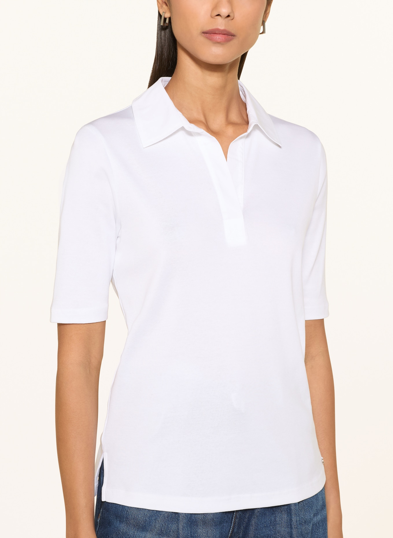 efixelle jersey polo shirt: WHITE