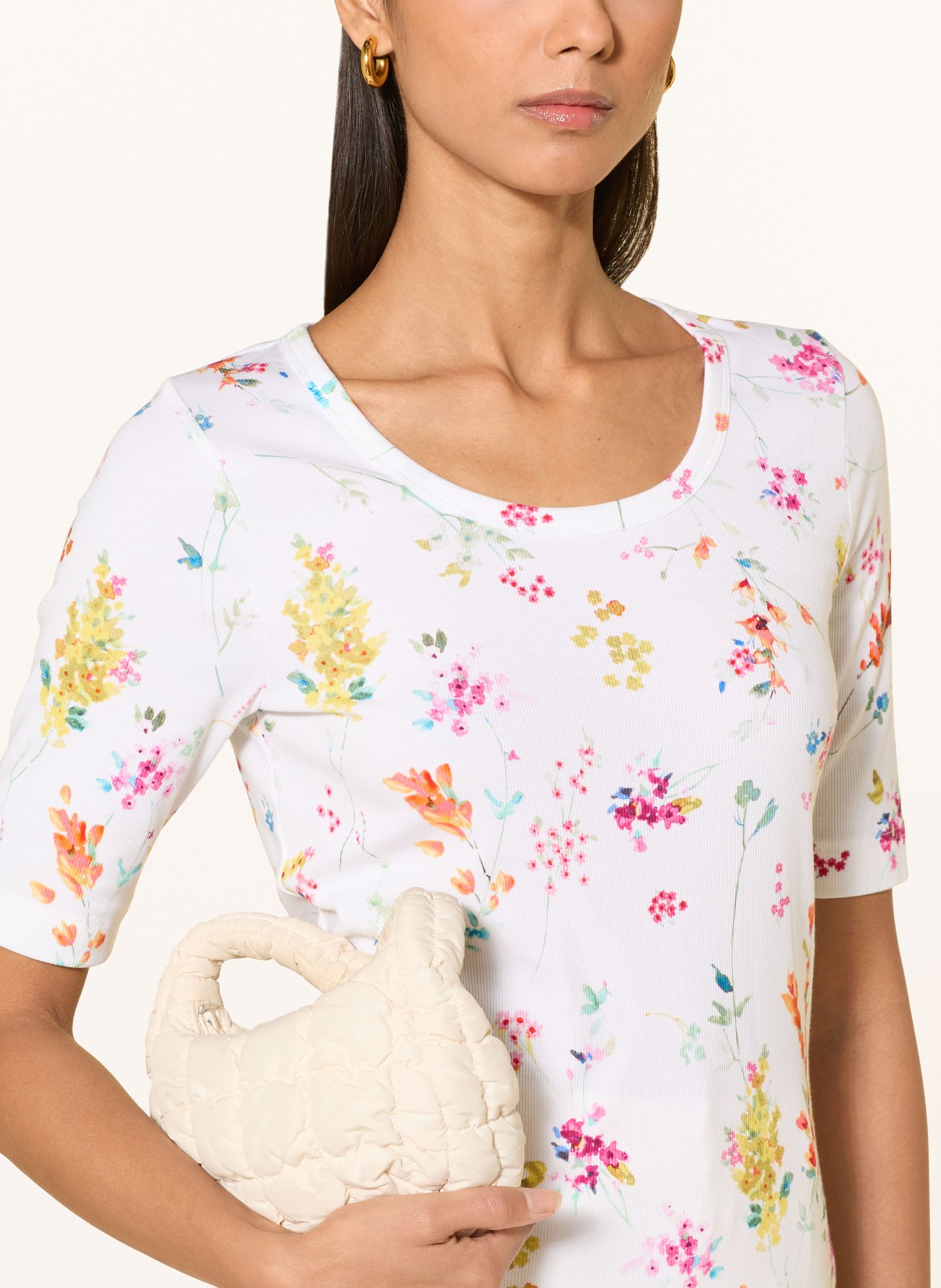 efixelle T-Shirt: CREME / ORANGE / HELLBLAU