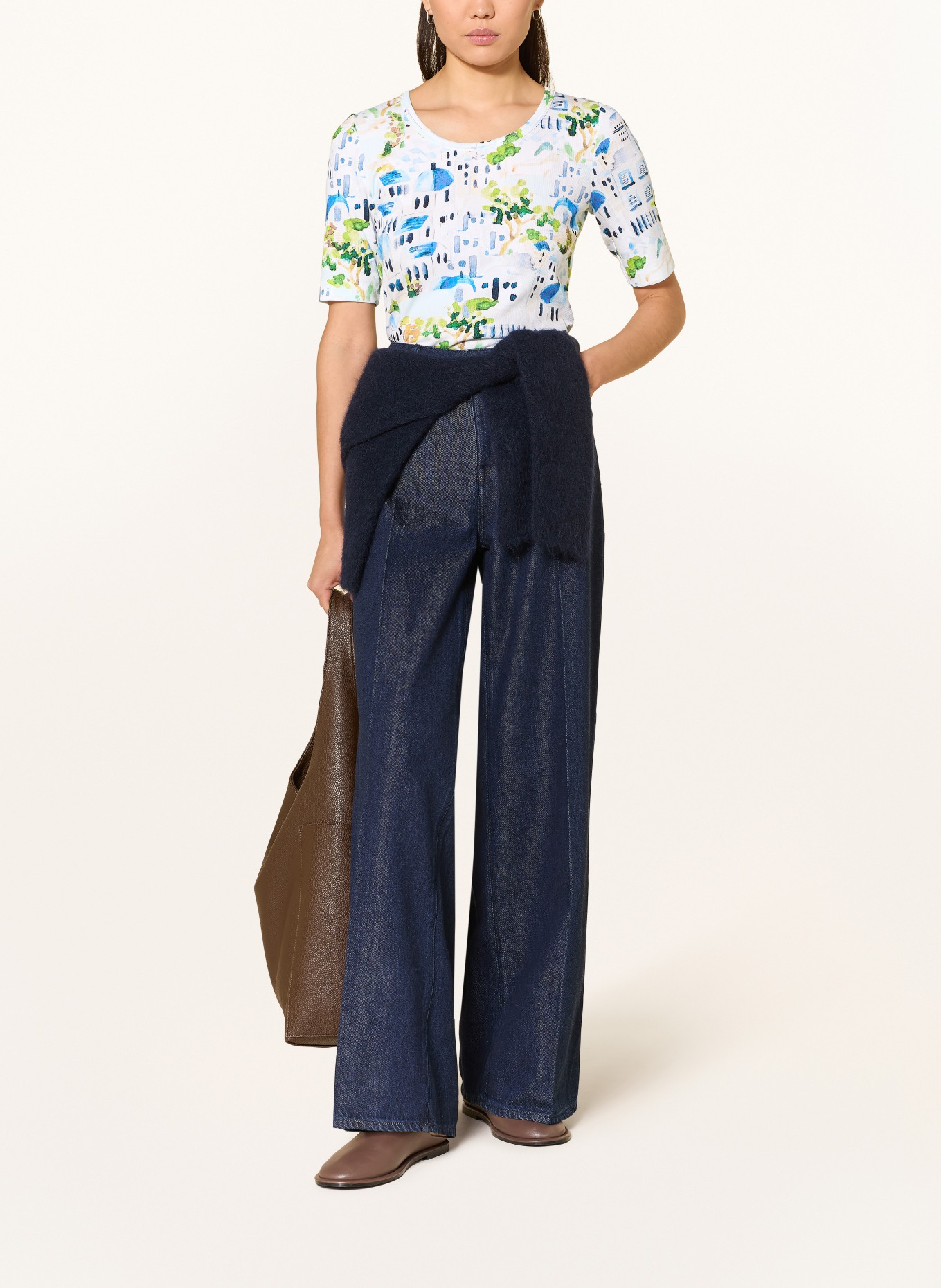 efixelle T-Shirt: CREME / GRÜN / TÜRKIS