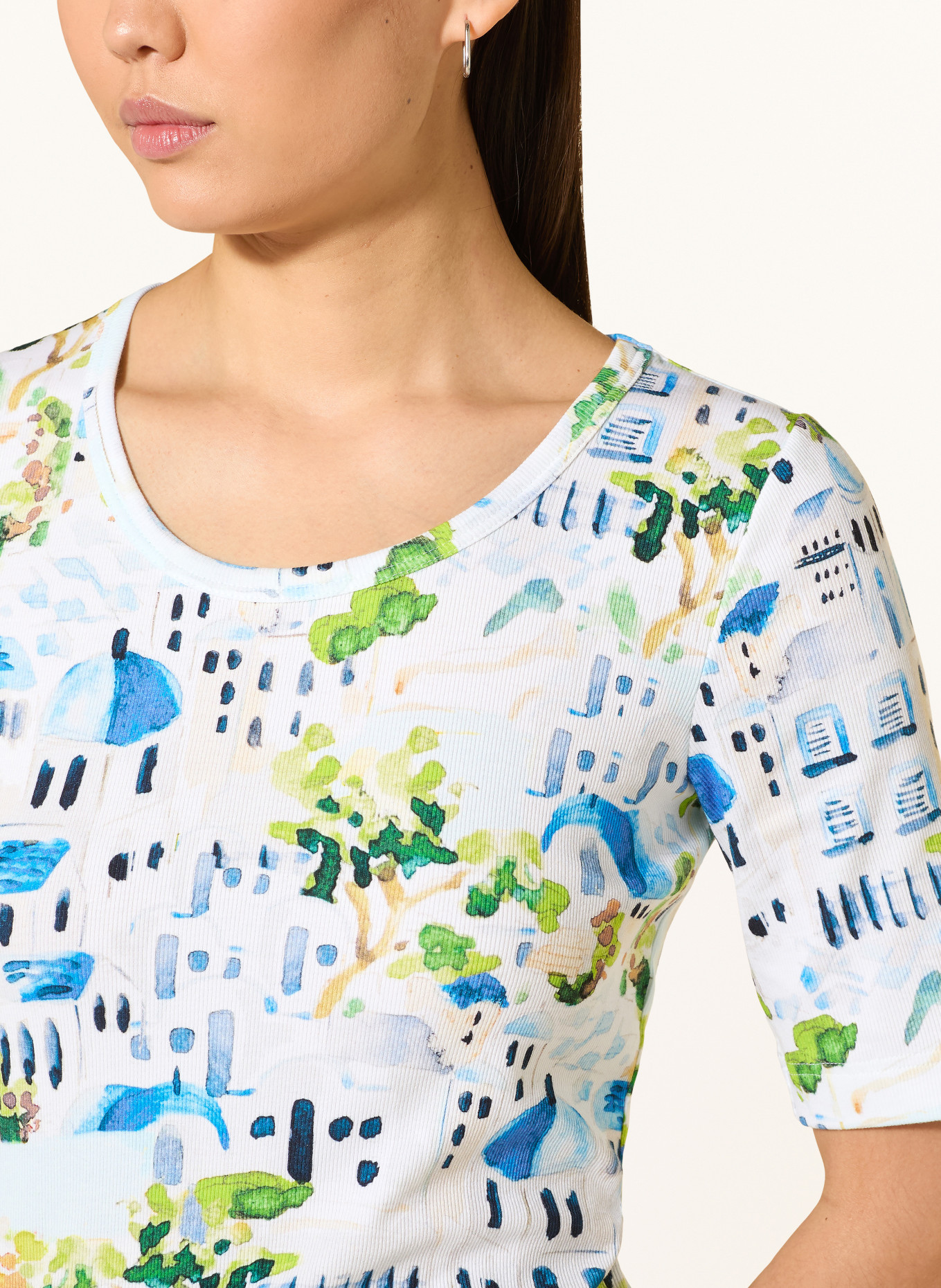 efixelle T-Shirt: CREME / GRÜN / TÜRKIS