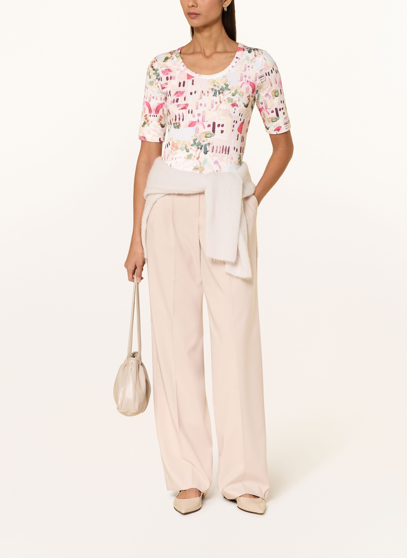 efixelle T-shirt: ECRU / LIGHT RED / LIGHT BLUE