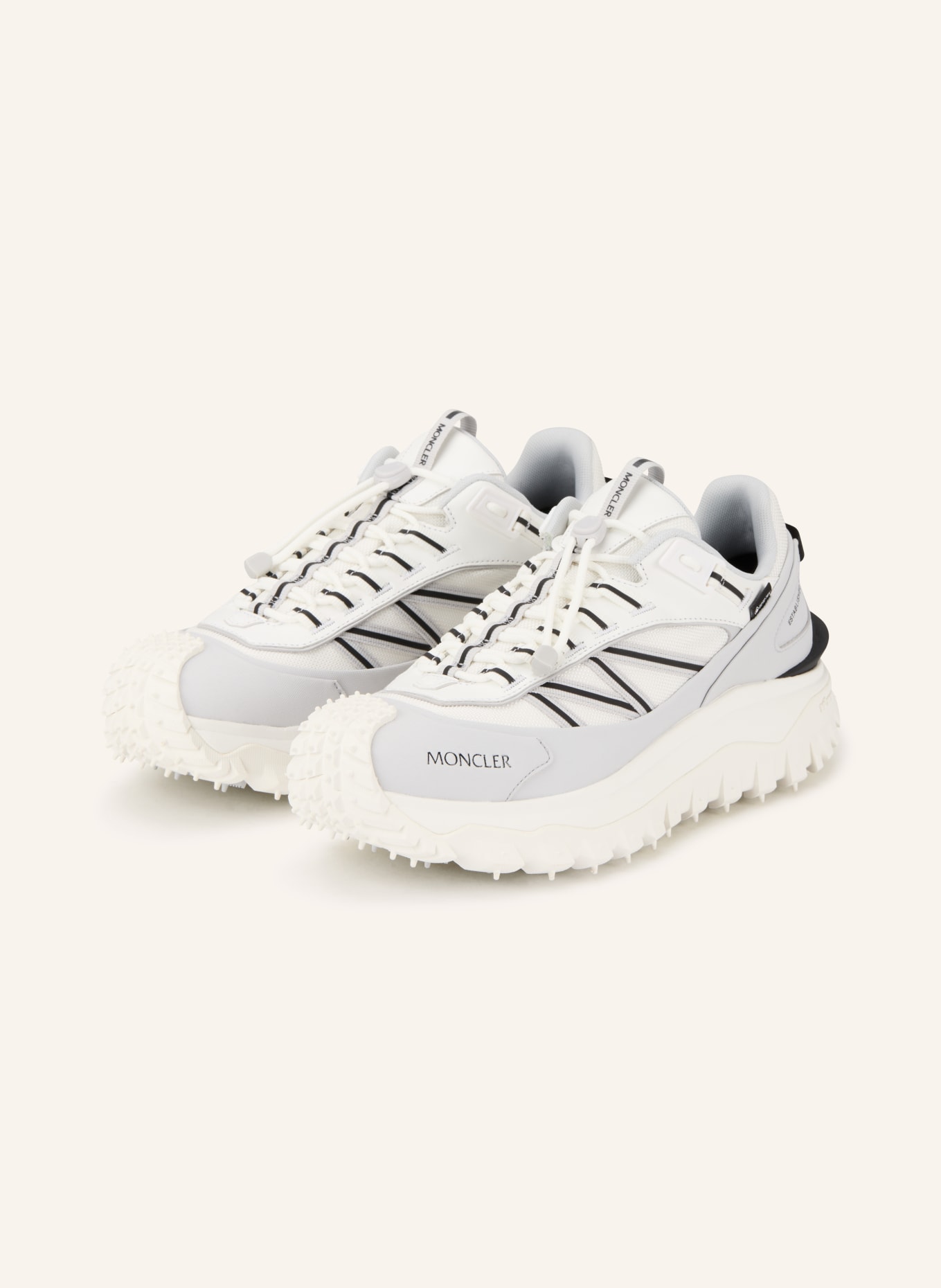 MONCLER Tenisky TRAILGRIP GTX: KRÉMOVÁ / SVĚTLE ŠEDÁ / ČERNÁ