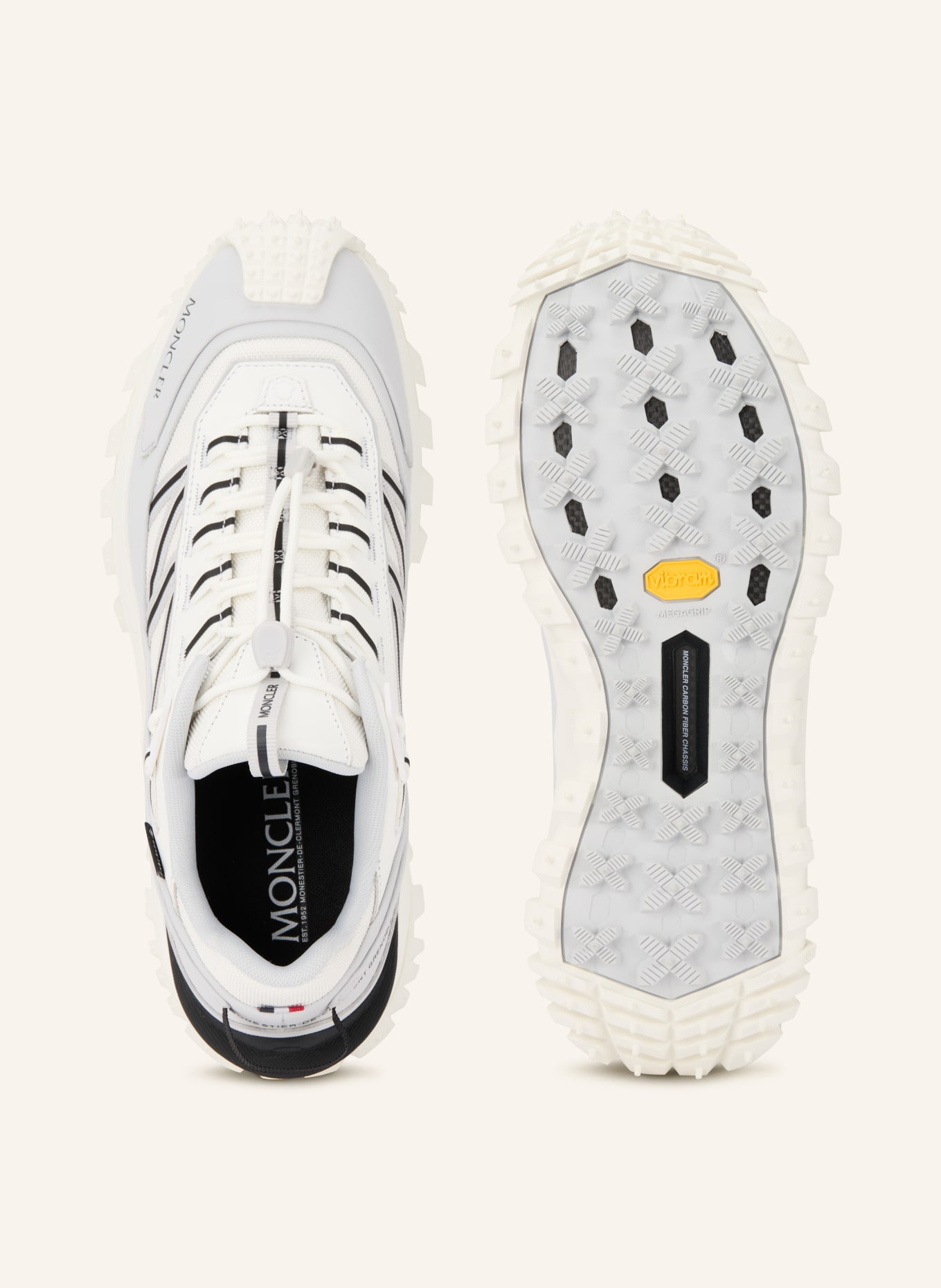 MONCLER Tenisky TRAILGRIP GTX: KRÉMOVÁ / SVĚTLE ŠEDÁ / ČERNÁ