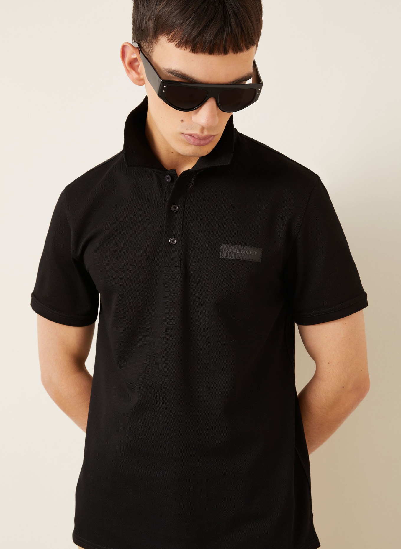 GIVENCHY Piqué polokošile: ČERNÁ