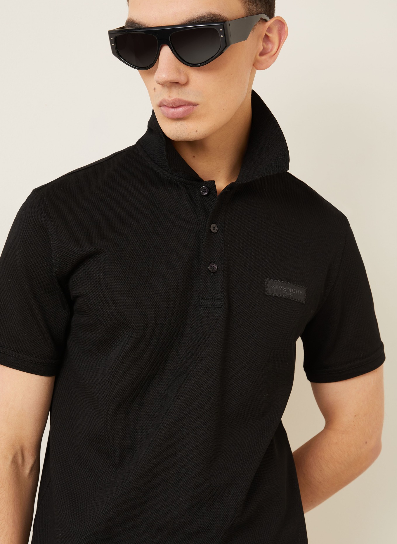 GIVENCHY Piqué polokošile: ČERNÁ