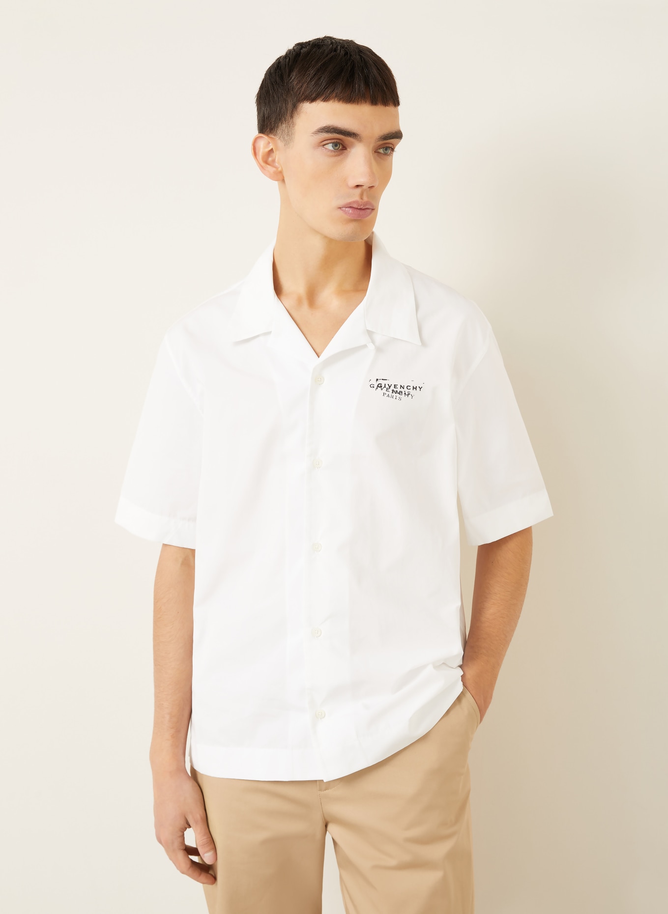 GIVENCHY Resort shirt, regular fit: WHITE / BLACK