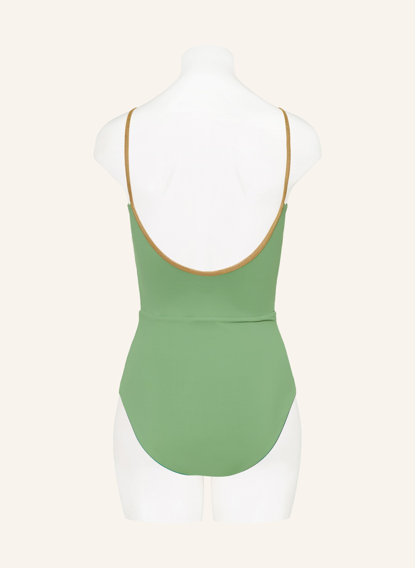 MYMARINI Obrátitelný plavky SHINE s UV ochranou 50+: SVĚTLE ZELENÁ / ZLATÁ / PETROLEJOVÁ