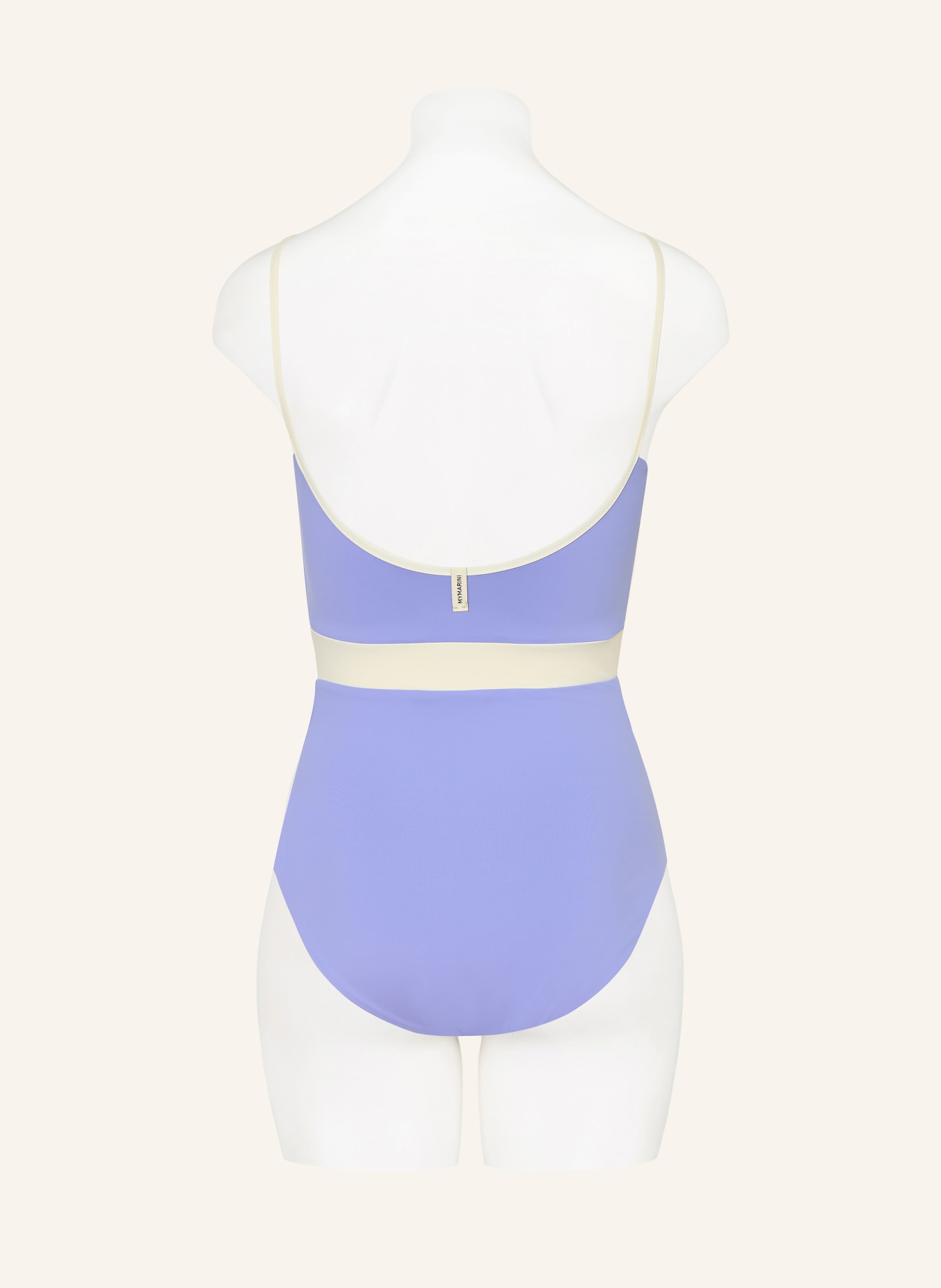 MYMARINI Plavky EASYSUIT s UV ochranou 50+: SVĚTLE FIALOVÁ / TMAVĚ HNĚDÁ / KRÉMOVÁ