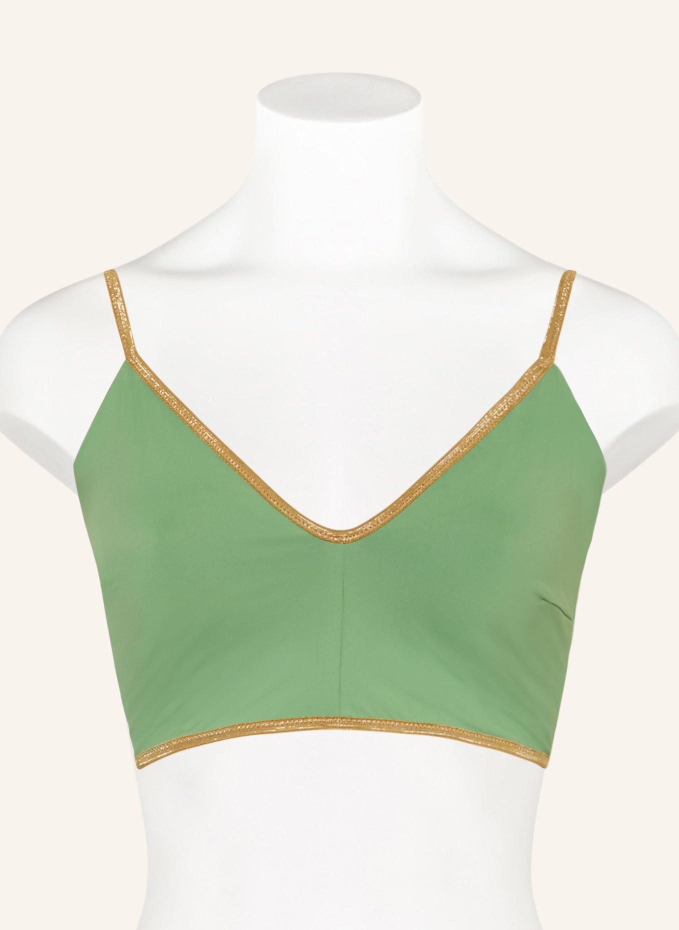 MYMARINI Bustier bikiny VACATION TOP SHINE, oboustranné, s UV ochranou 50+: PETROLEJOVÁ / ZLATÁ / SVĚTLE ZELENÁ